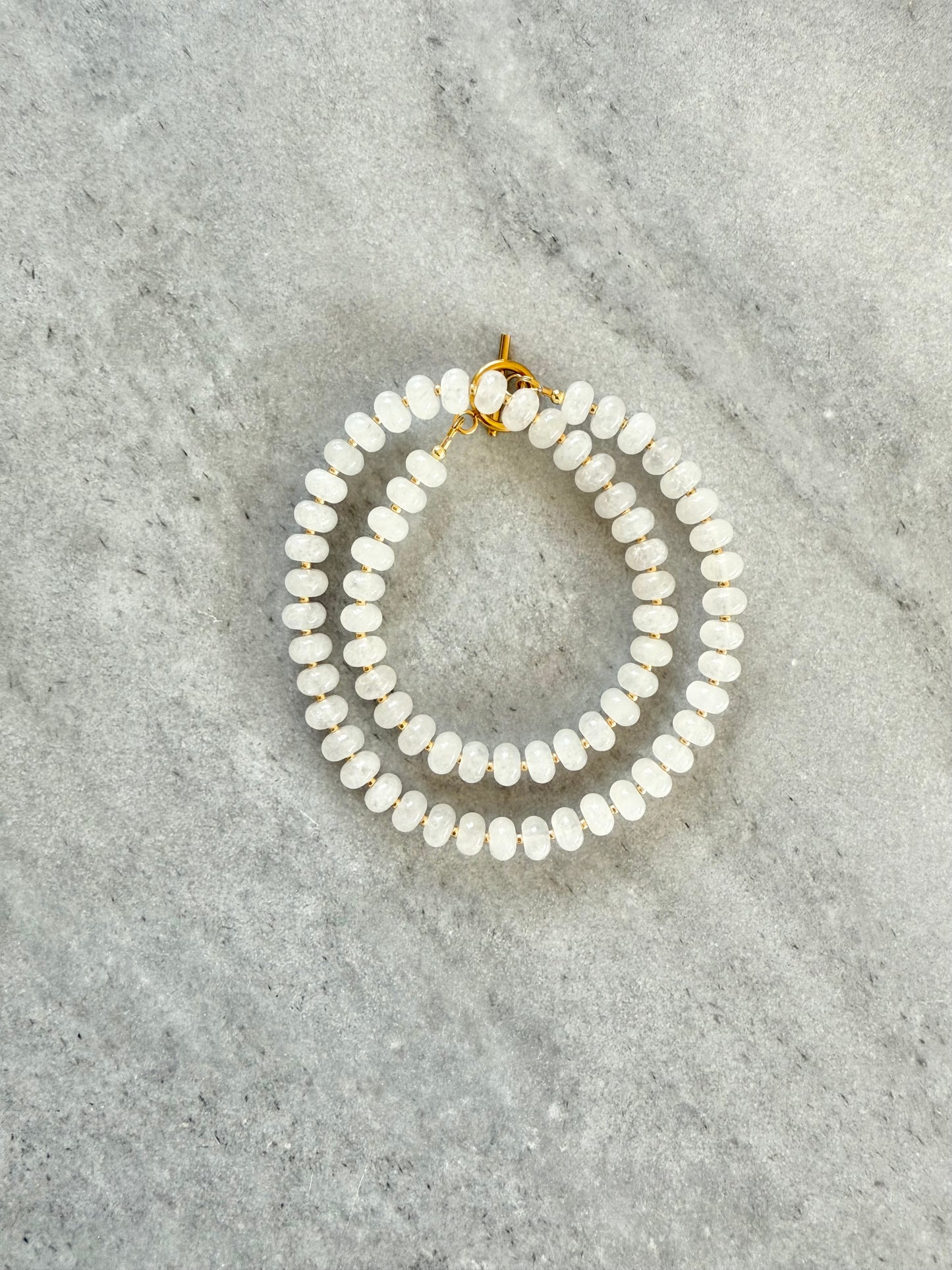 White Jade Rondelle Necklace