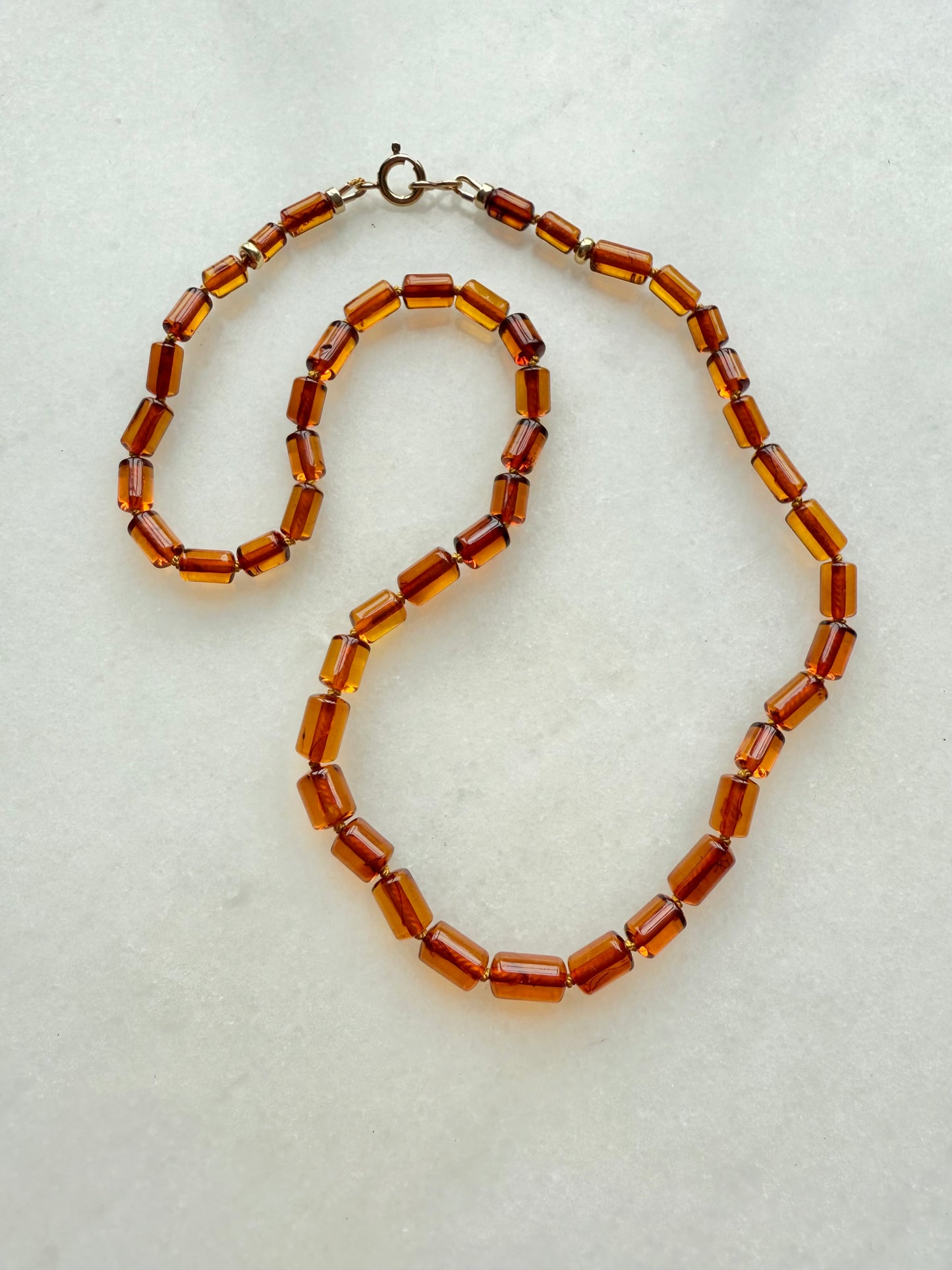 Honey Barrel Amber Necklace