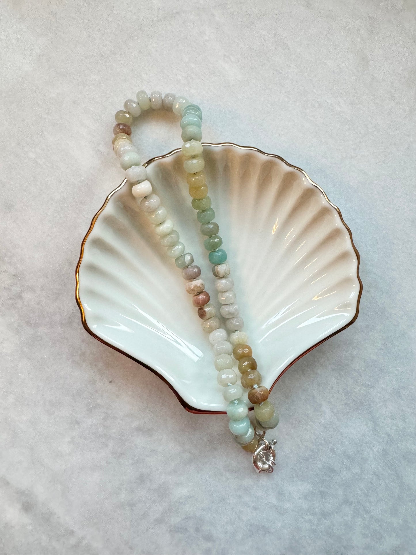 Flower Amazonite Hand Knotted Necklace