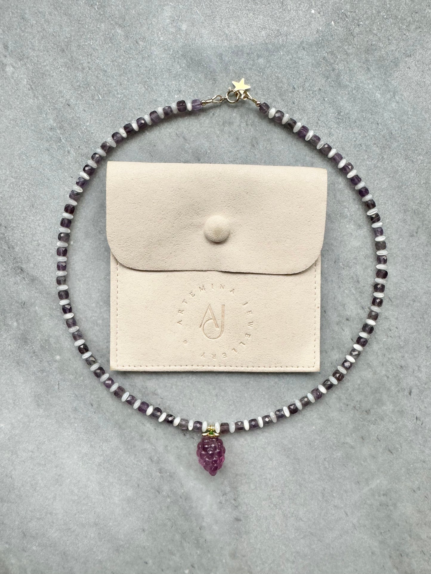 Amethyst & Pearl Fruit Necklace