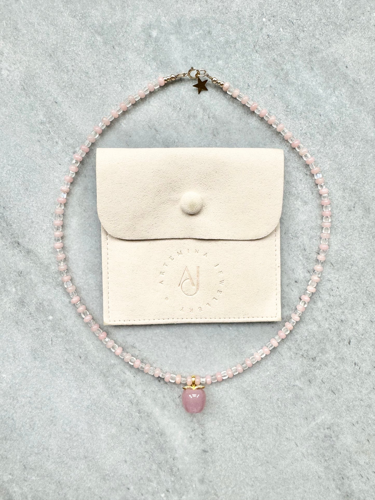 Pink Opal & Topaz Fruit Necklace