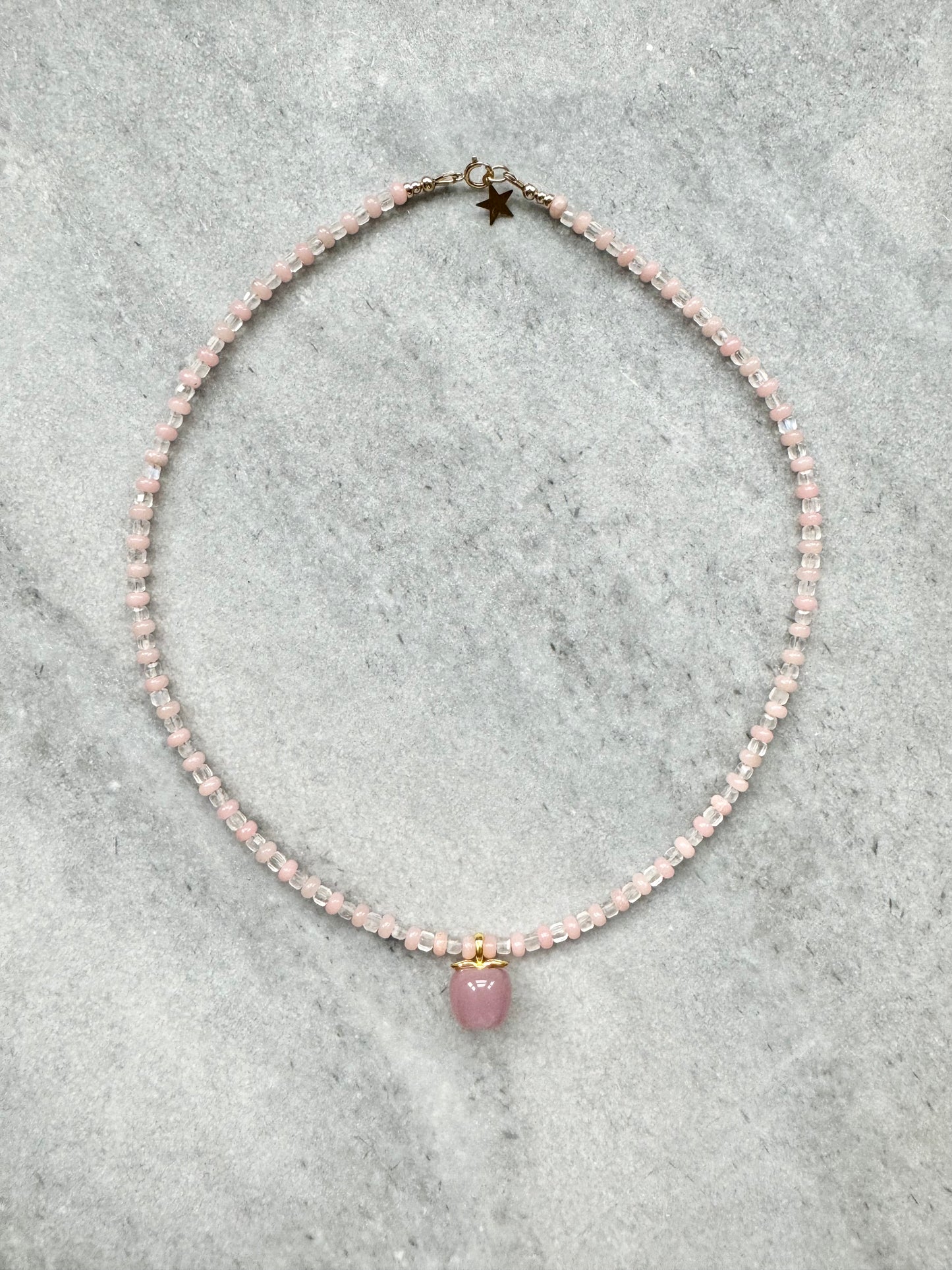 Pink Opal & Topaz Fruit Necklace