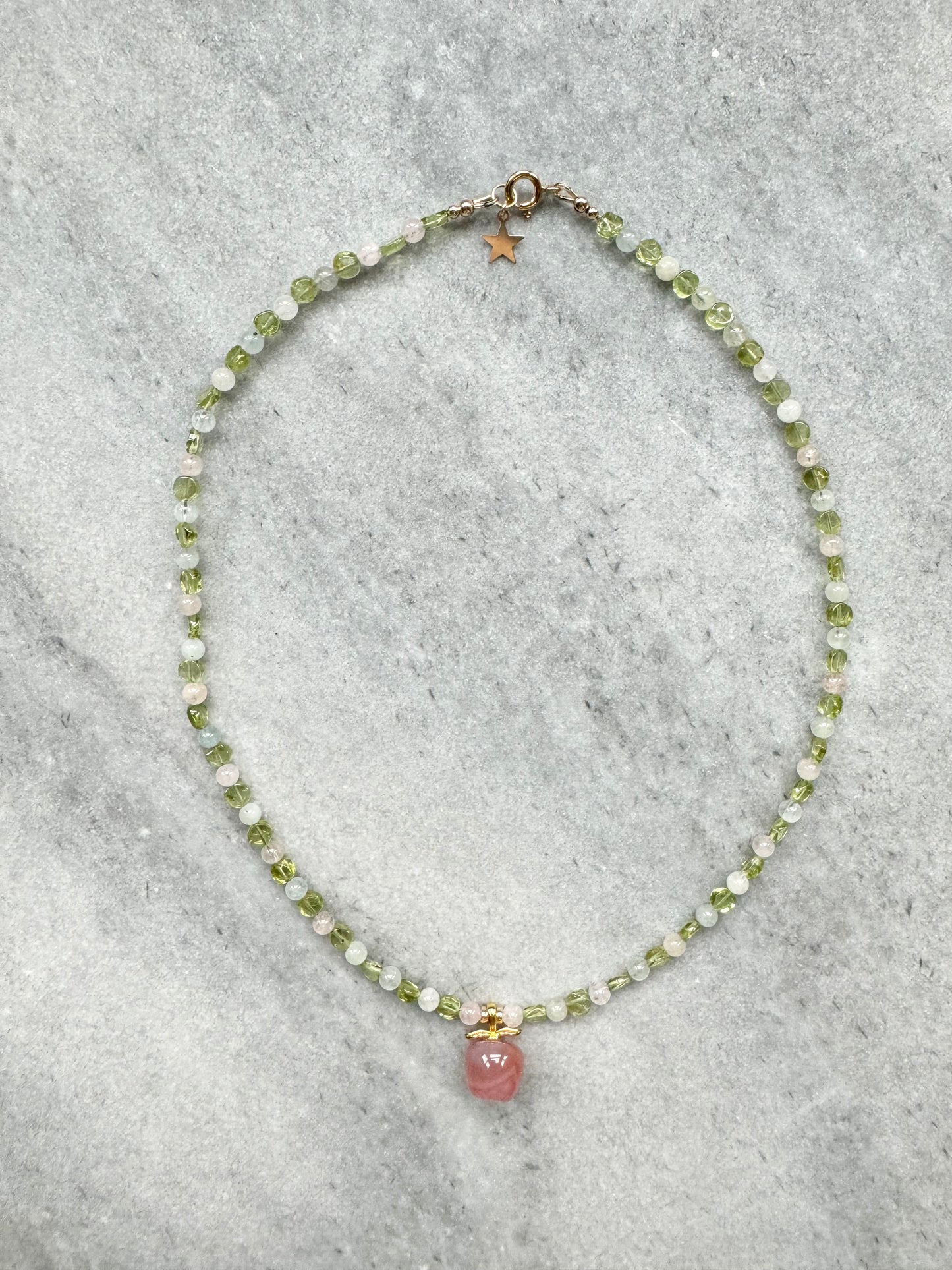 Peridot & Morganite Fruit Necklace