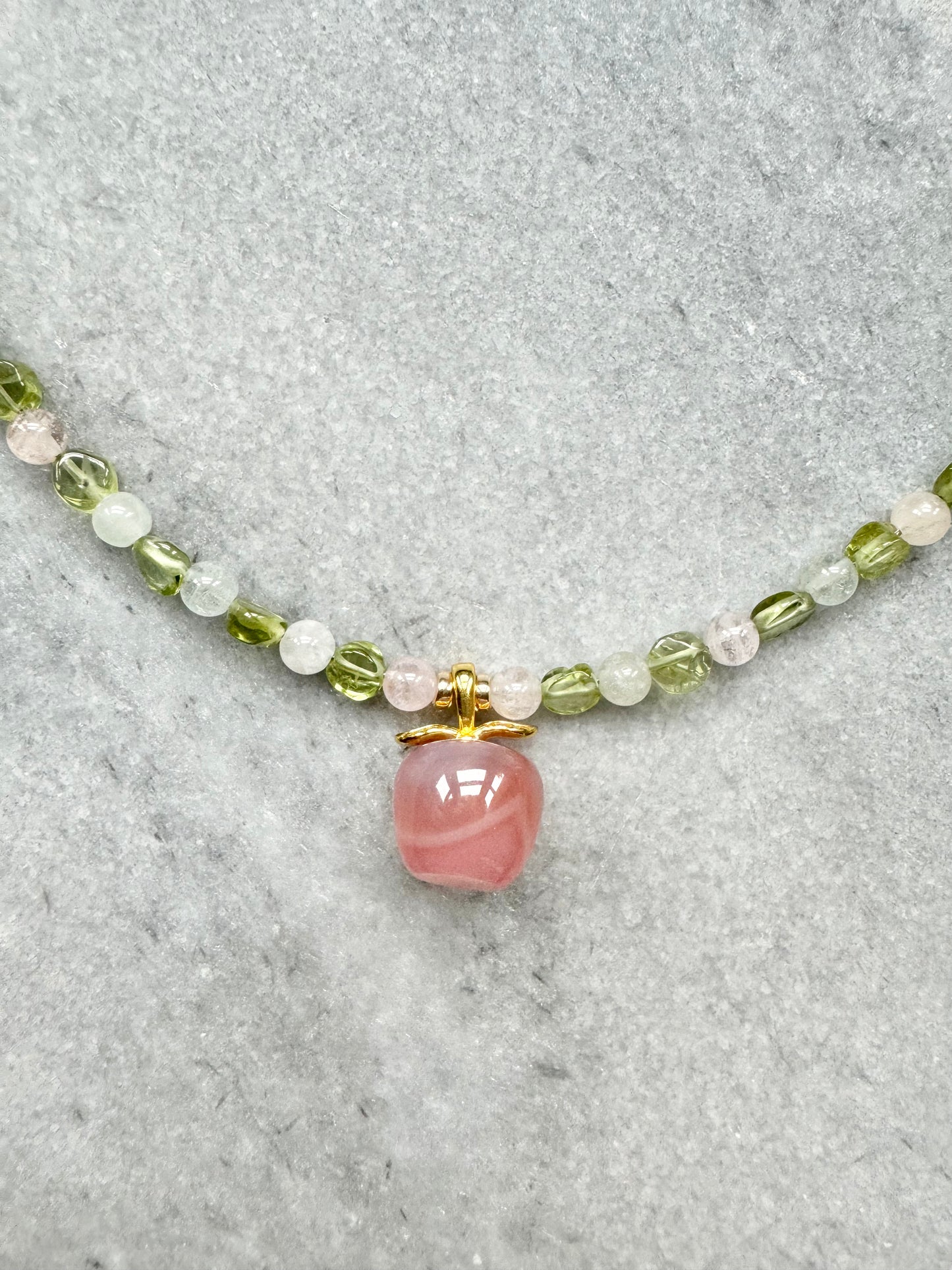 Peridot & Morganite Fruit Necklace