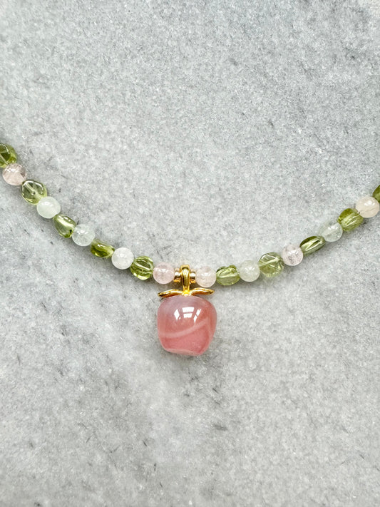 Peridot & Morganite Fruit Necklace