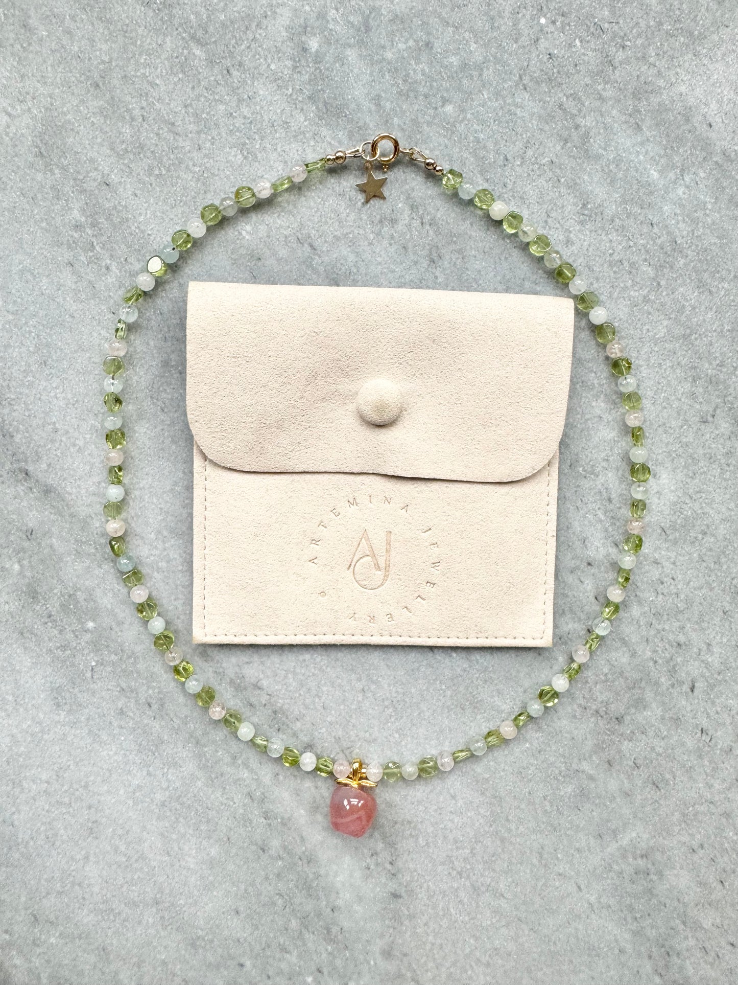 Peridot & Morganite Fruit Necklace