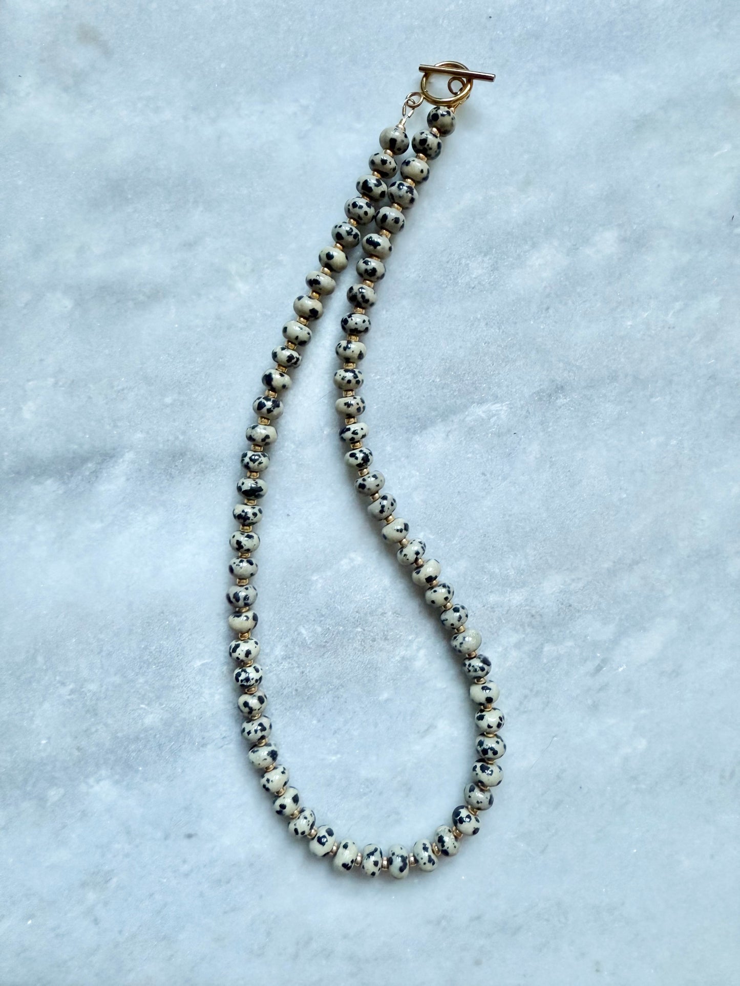Dalmatian Jasper Rondelle Necklace