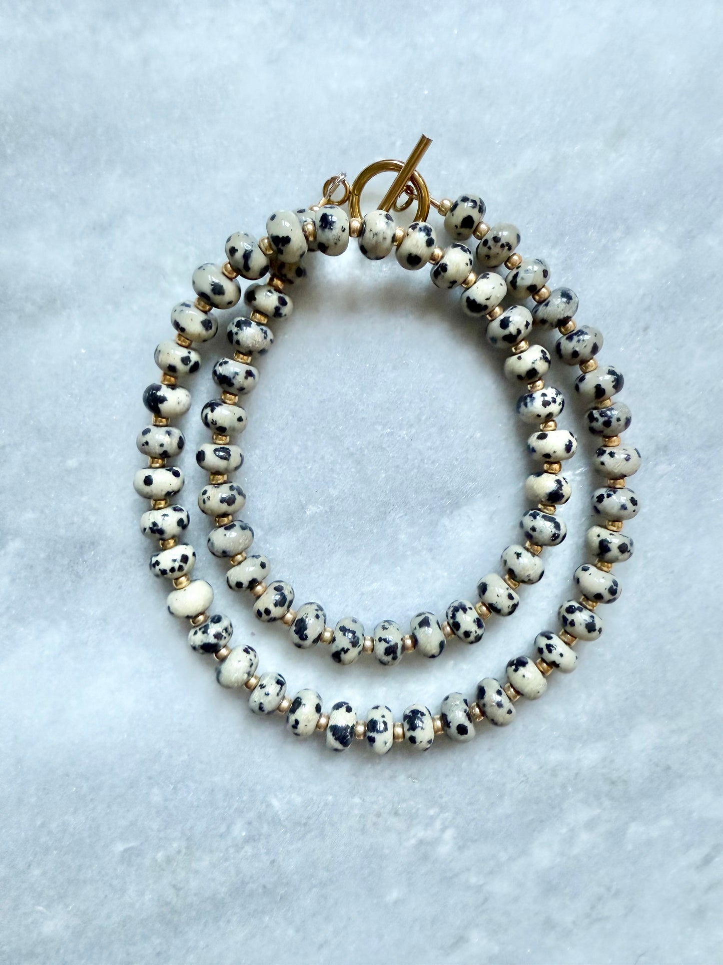 Dalmatian Jasper Rondelle Necklace