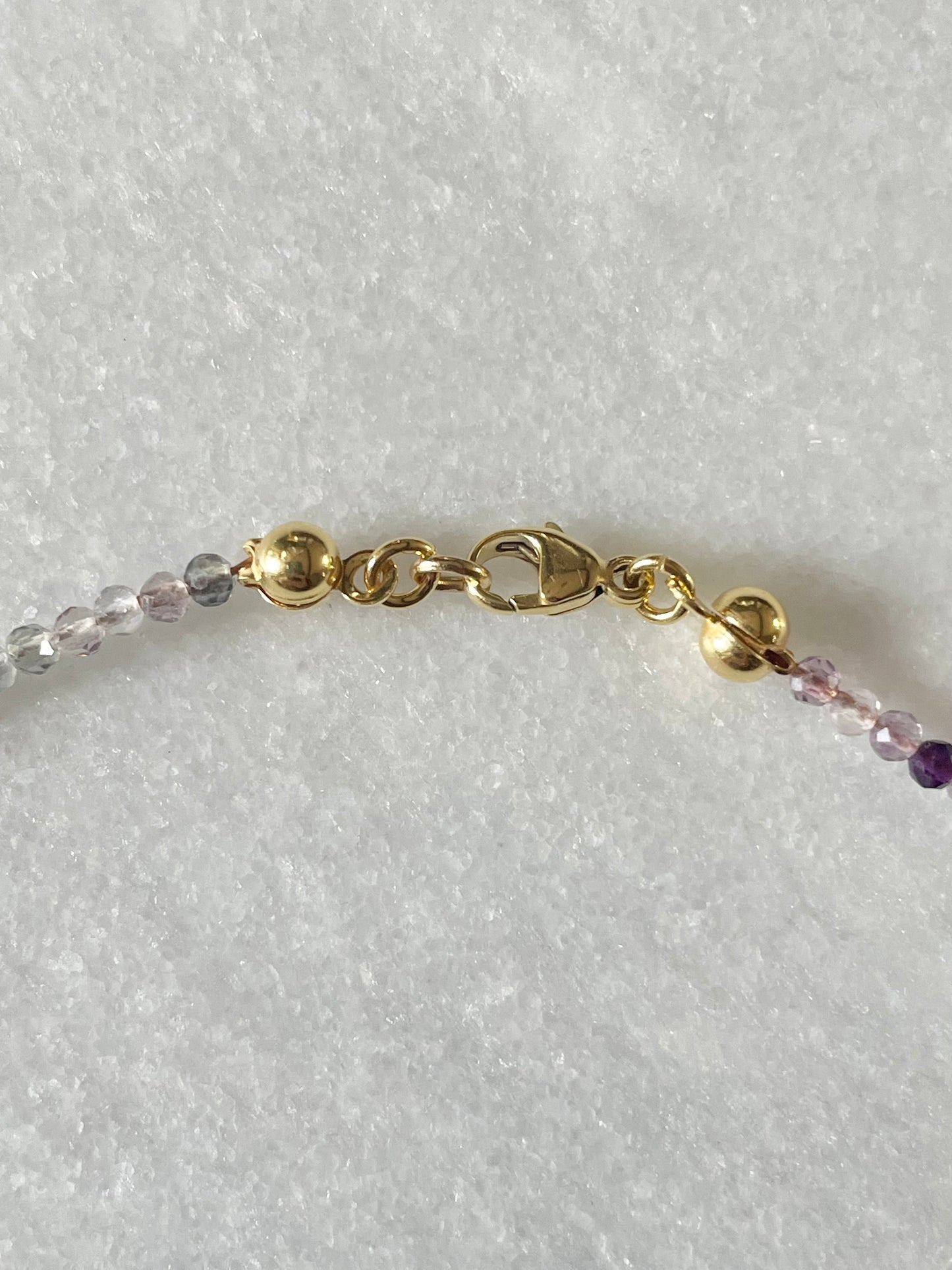 Dainty Rainbow Fluorite necklace / gold filled