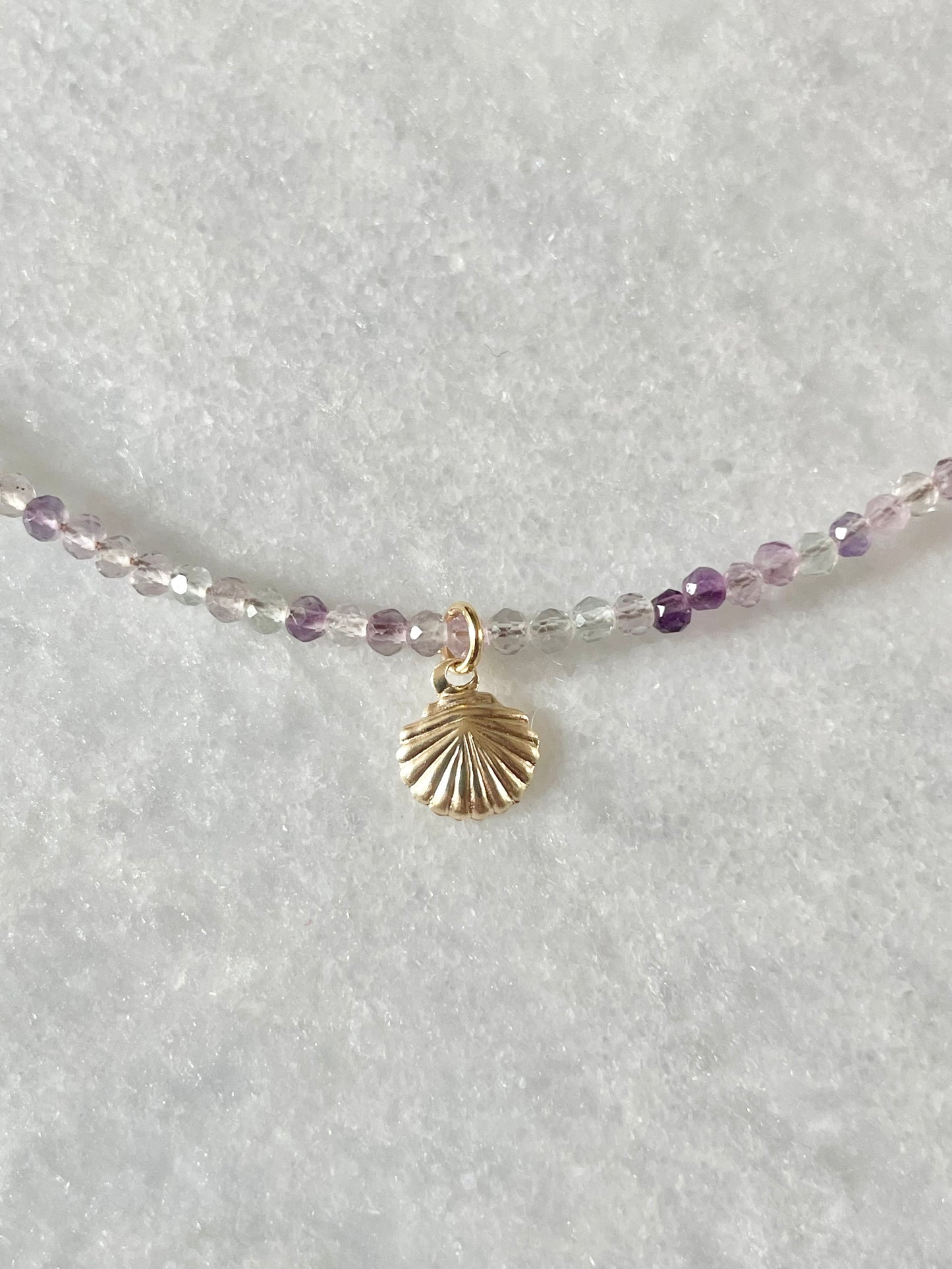 Dainty Rainbow Fluorite necklace / gold filled