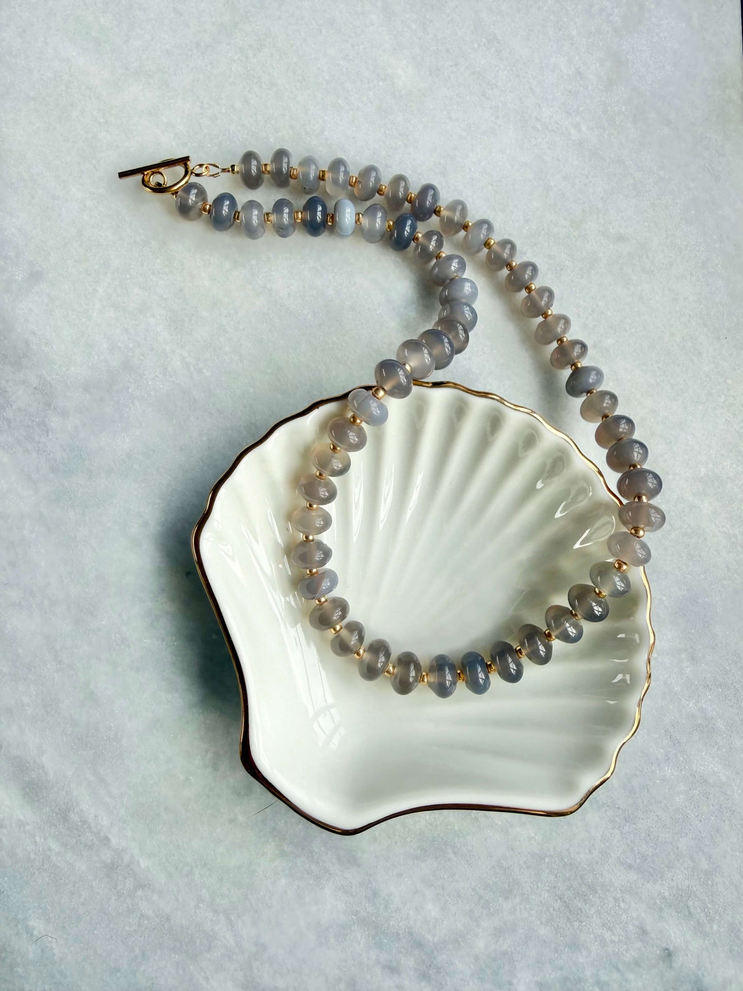 Chunky Grey Agate Necklace