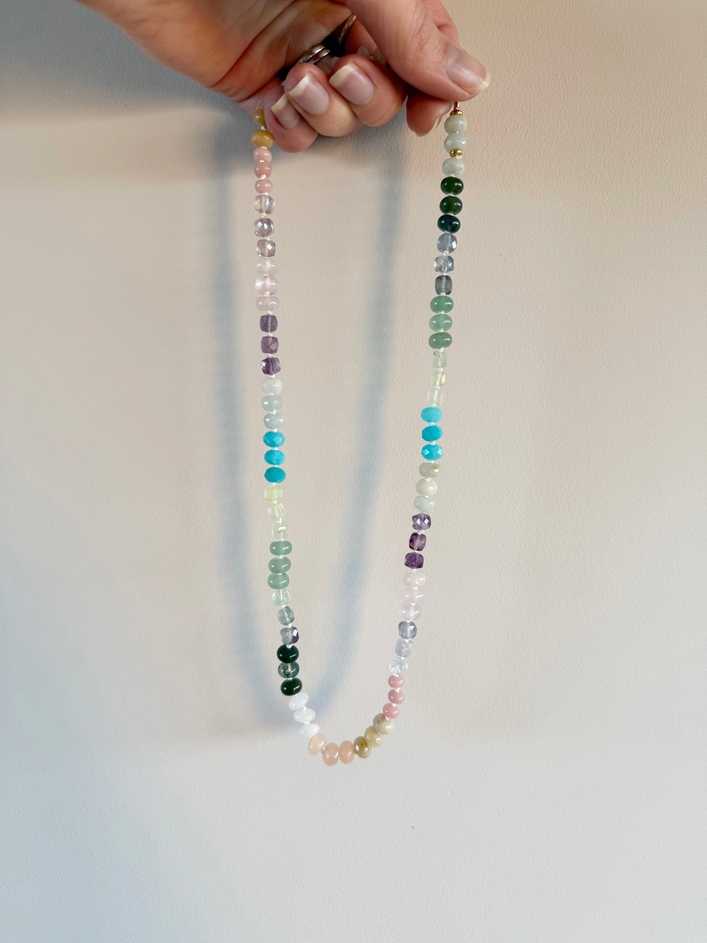 Rainbow Spectrum Hand Knotted Necklace