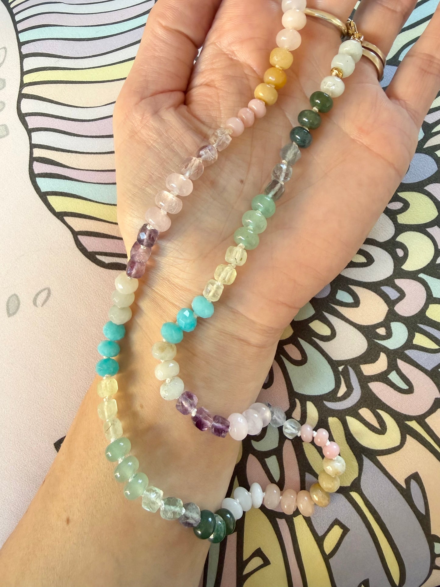 Rainbow Spectrum Hand Knotted Necklace