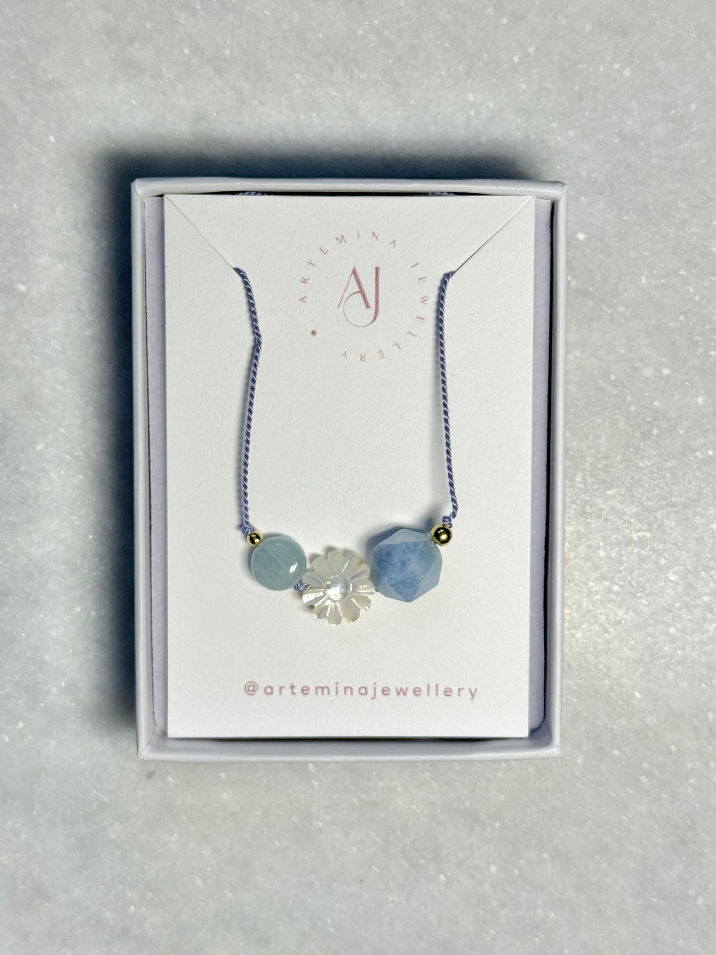 Aquamarine Pendant Necklace - March Birthstone