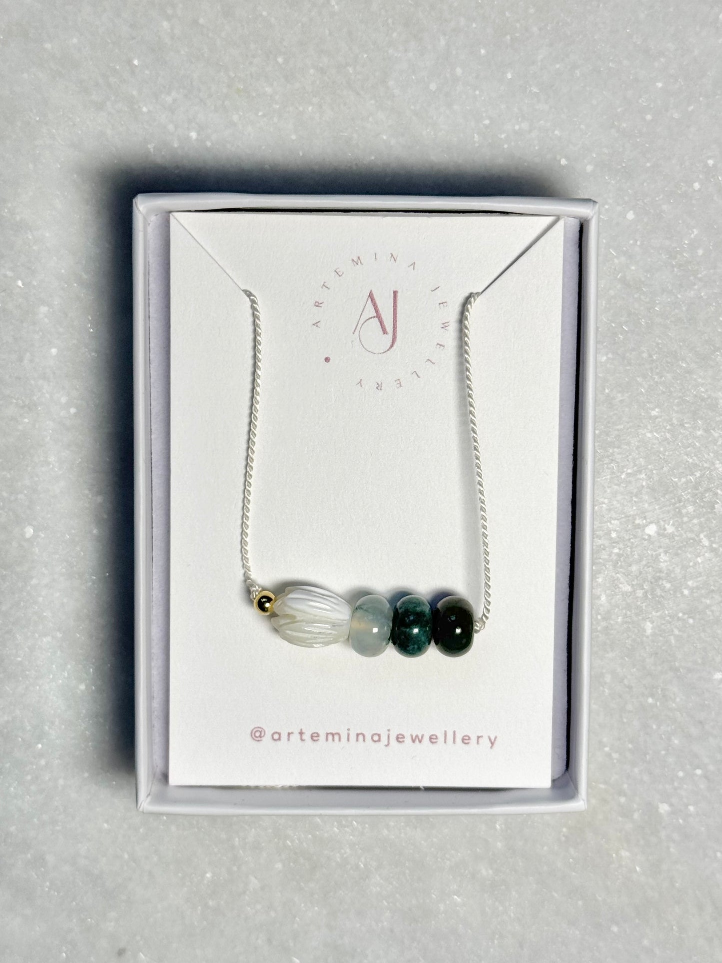 Agate Pendant Necklace - May Birthstone