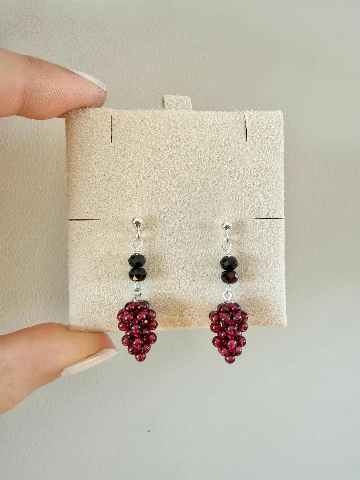 Garnet Grape Earrings