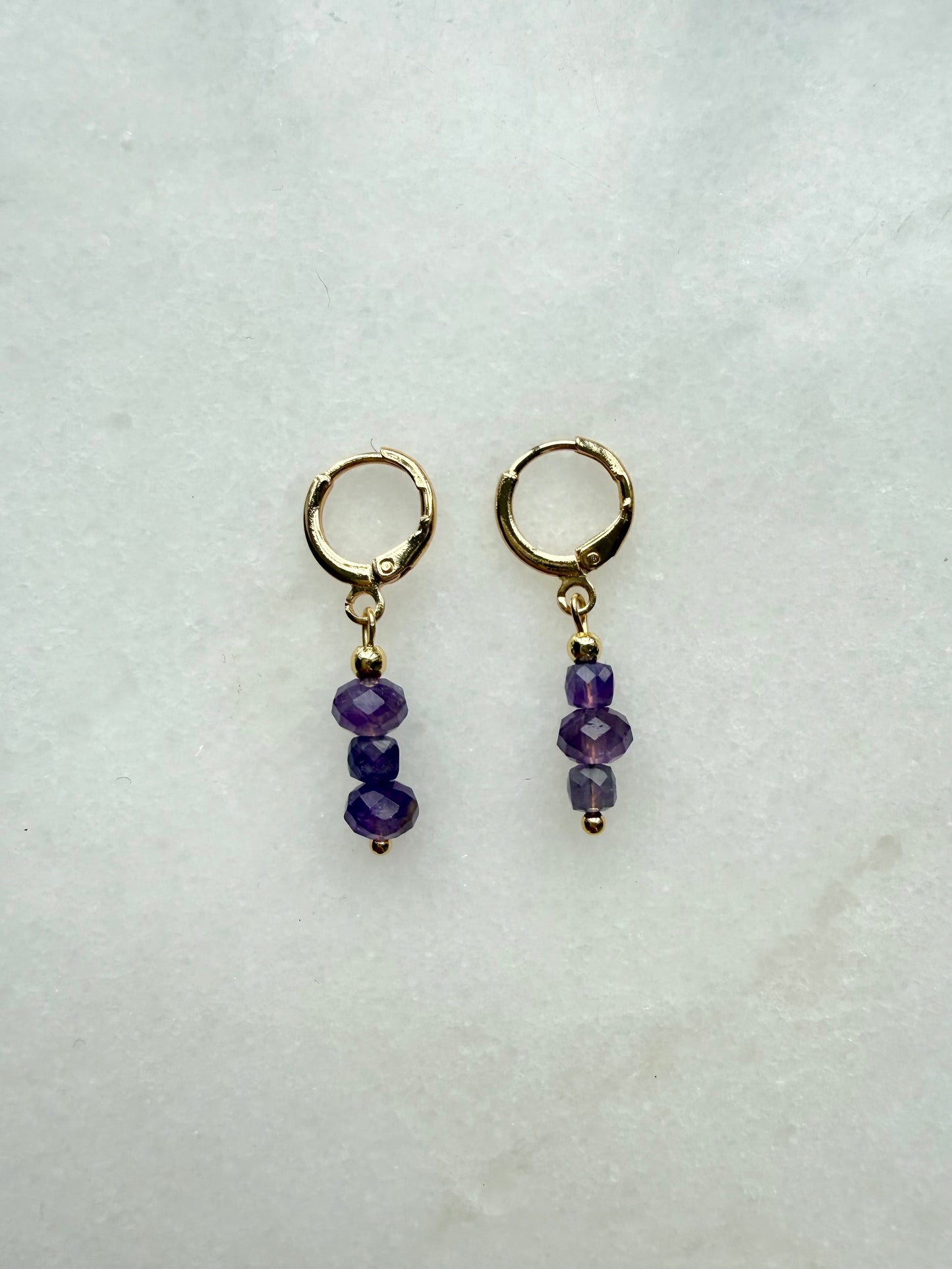 Birthstone Earrings | Natural Gemstone Huggie Hoops