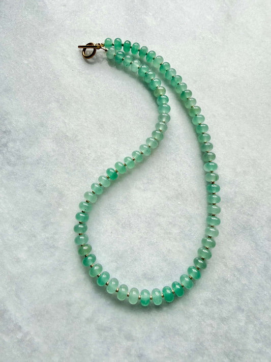 Forest Glow Green Aventurine Rondelle Necklace