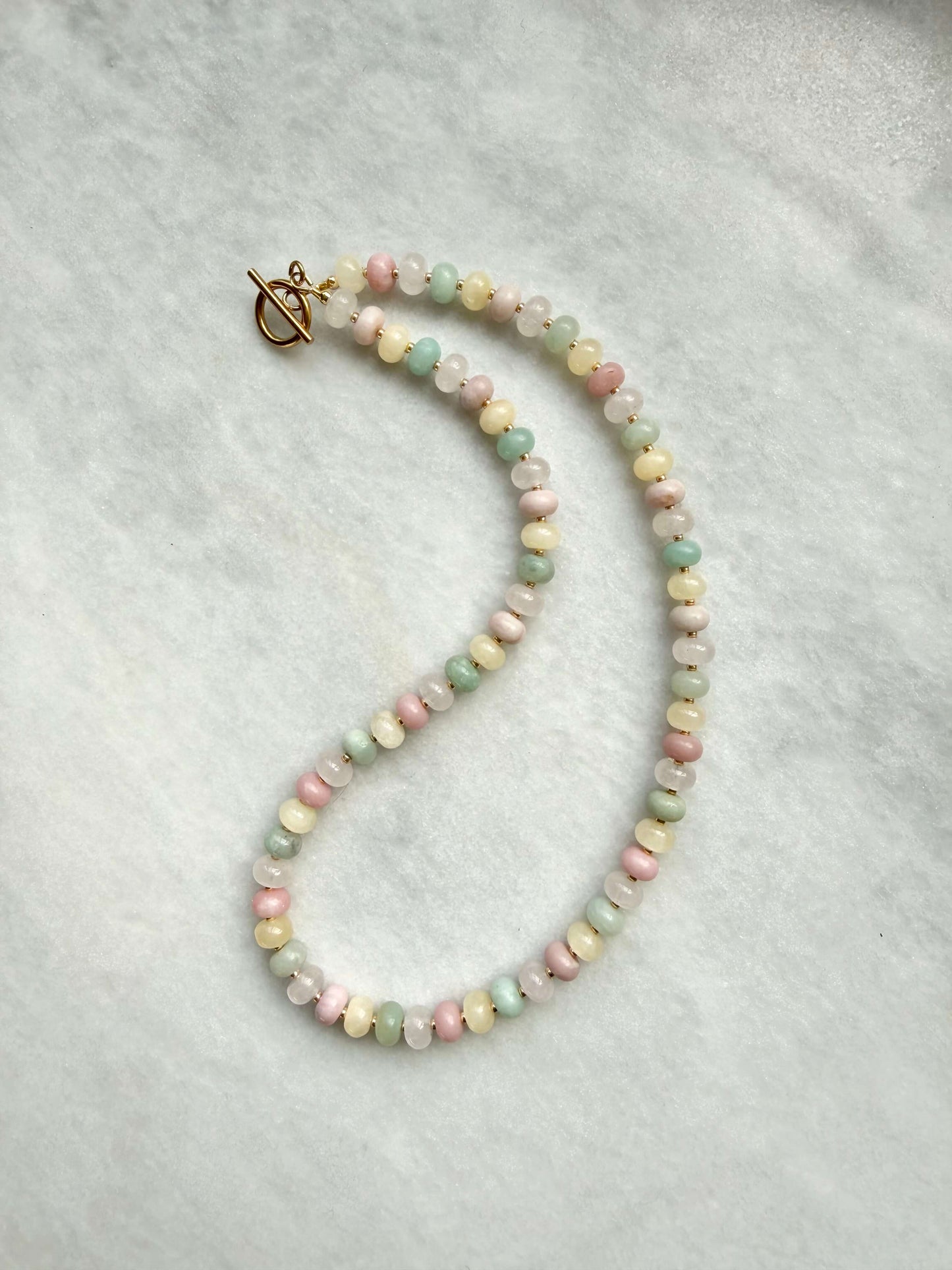 Pastel Gemstone Rondelle Necklace
