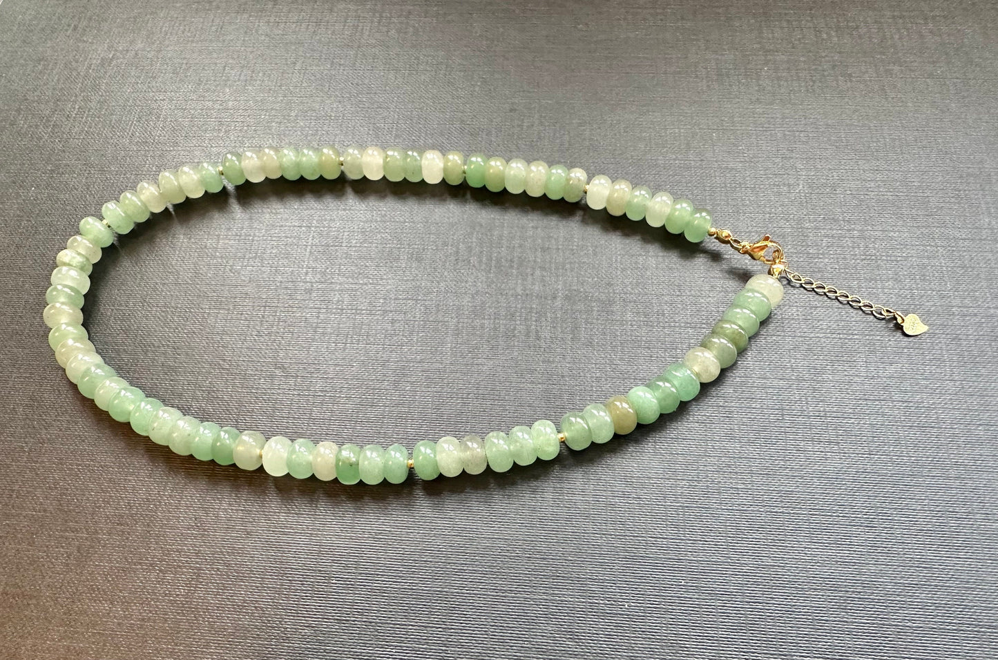 Forest Glow Green Aventurine Rondelle Necklace