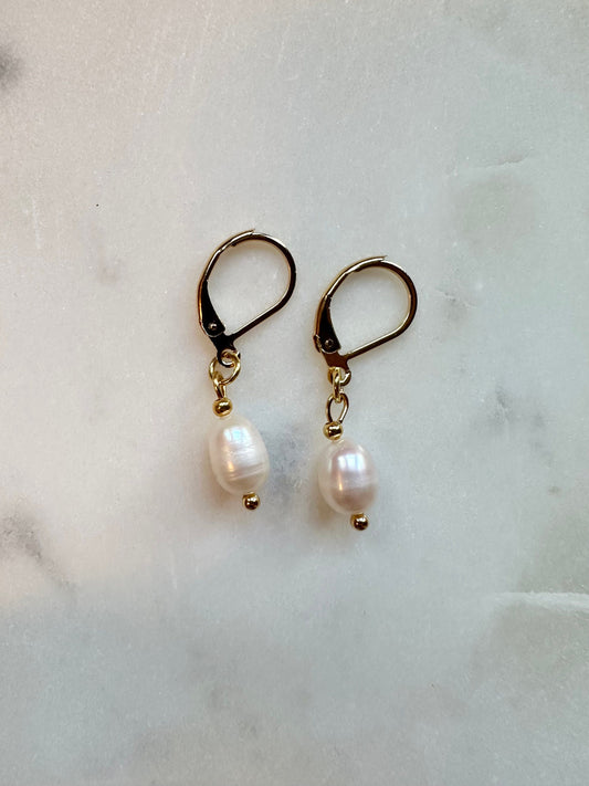 Gold Vermeil Freshwater Pearl Drop Earrings