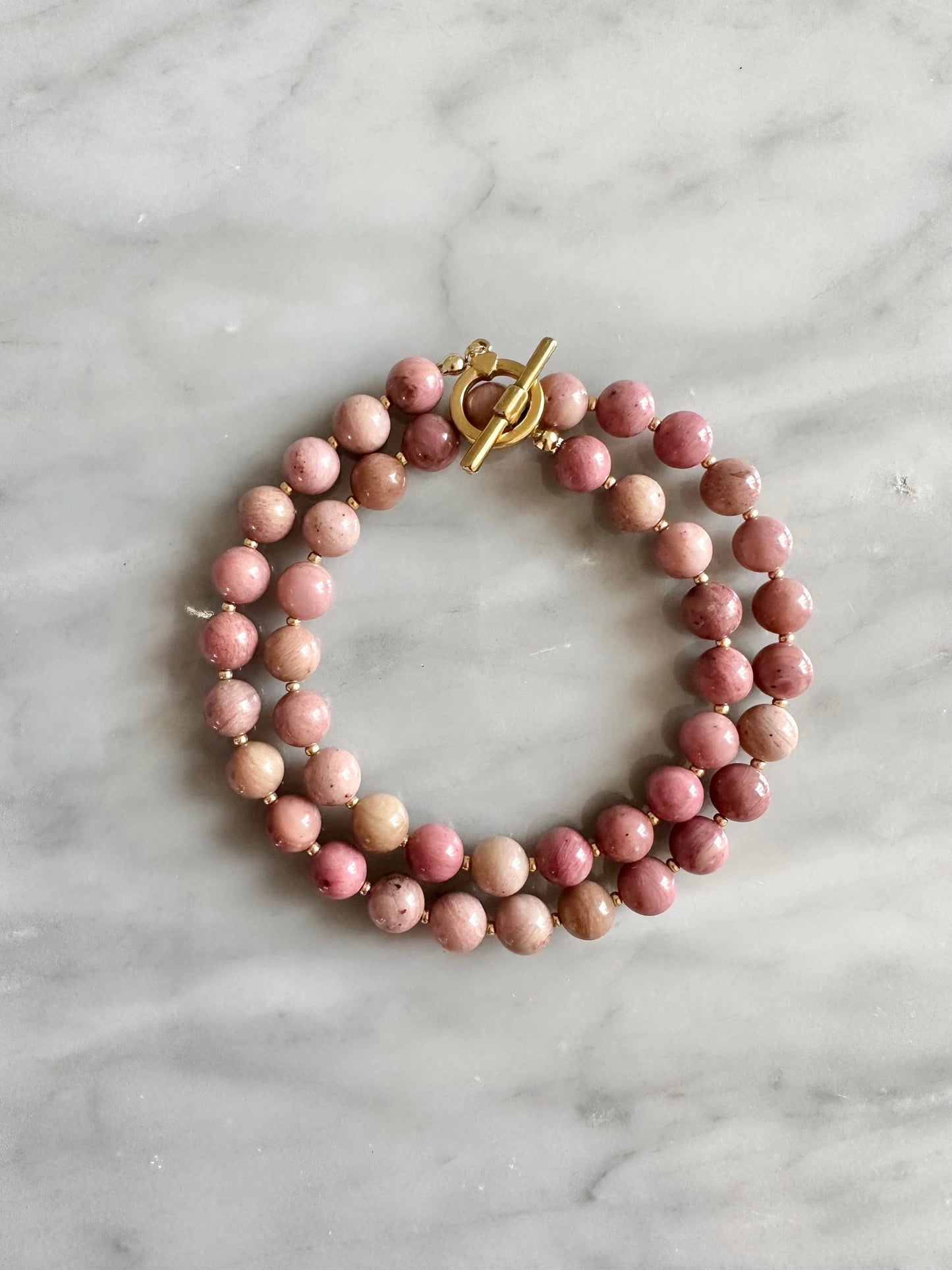 Pink Rhodonite Chunky Necklace