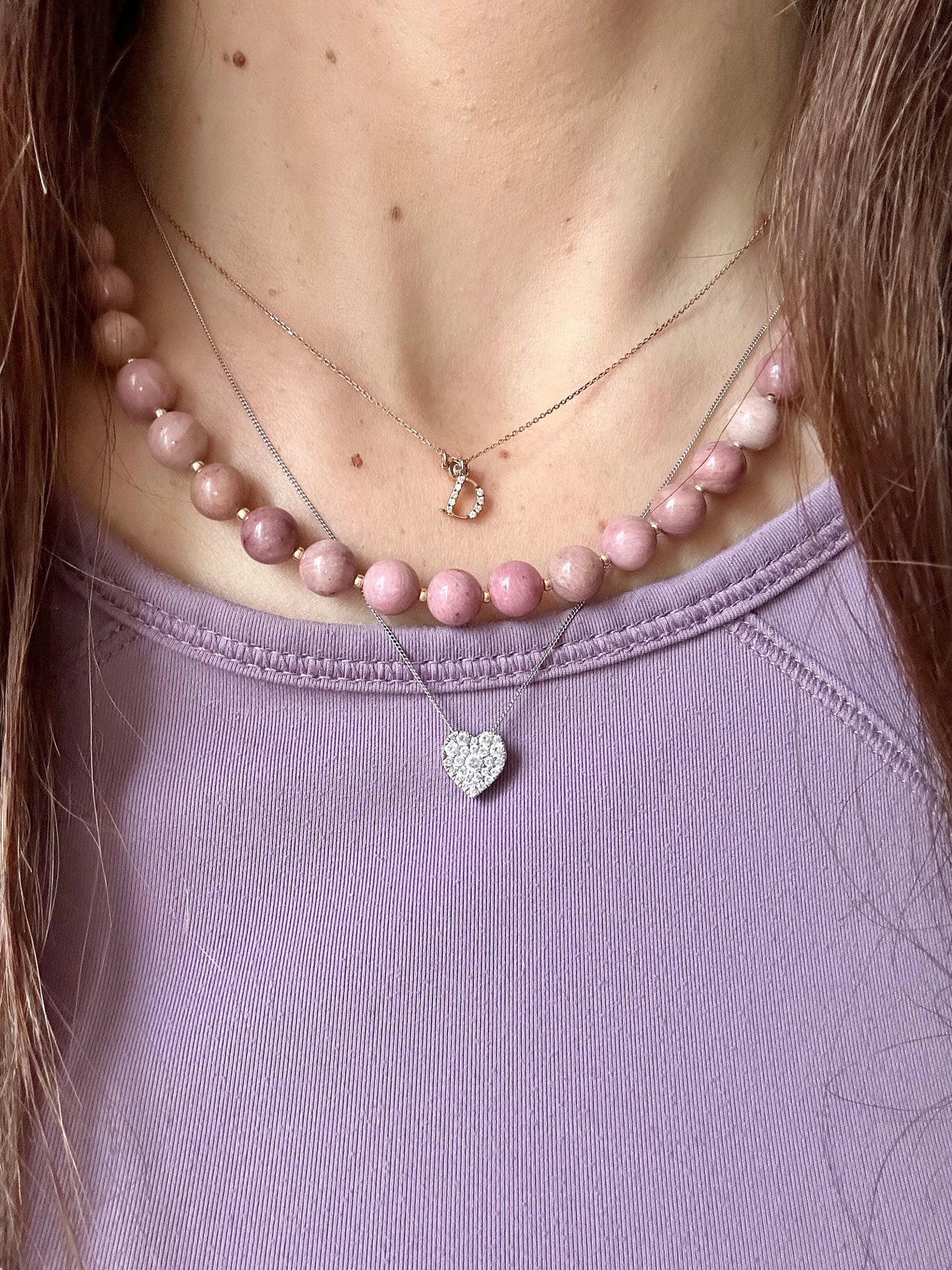 Pink Rhodonite Chunky Necklace