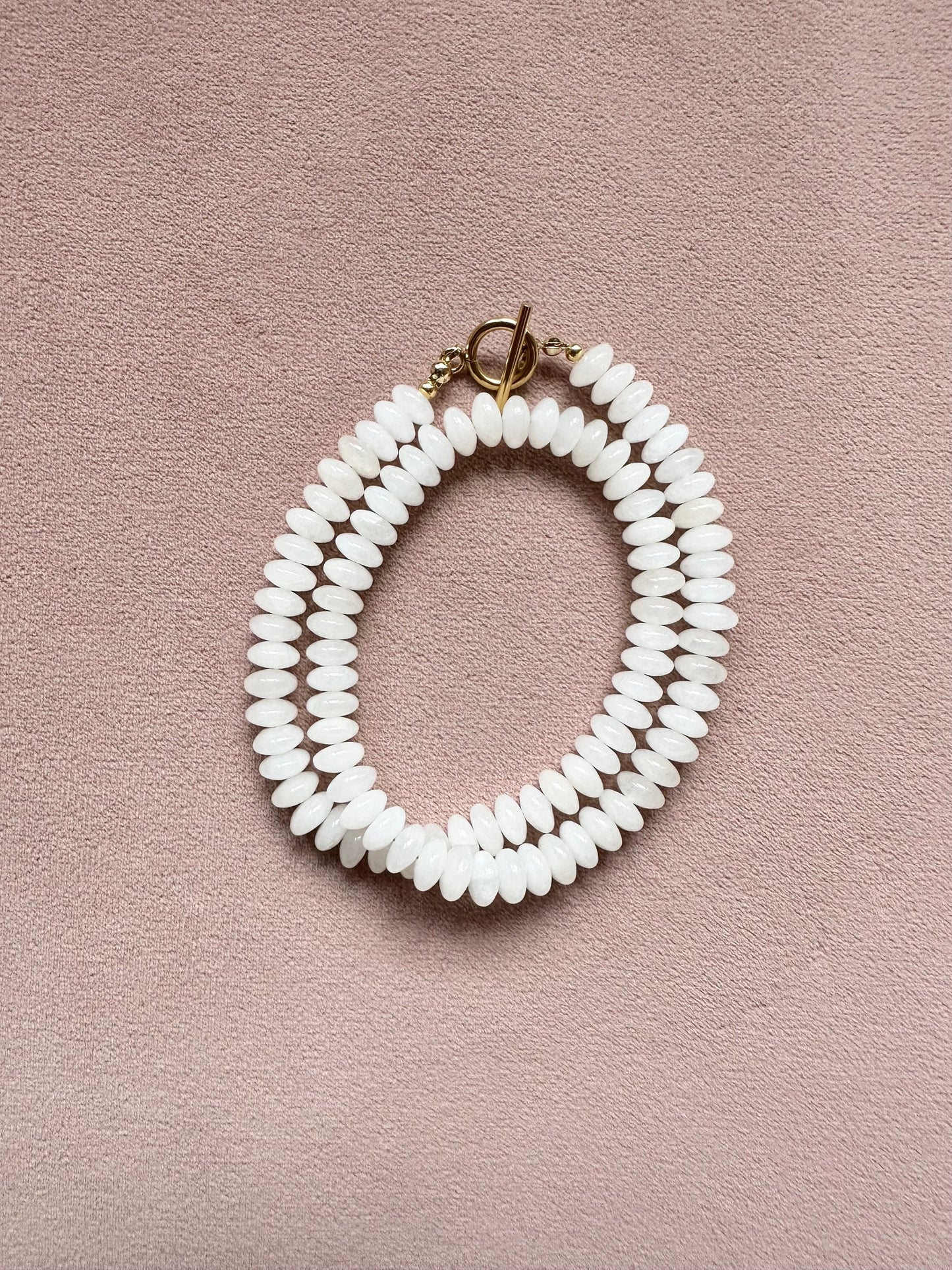 The Snow White Jade Beaded Necklace