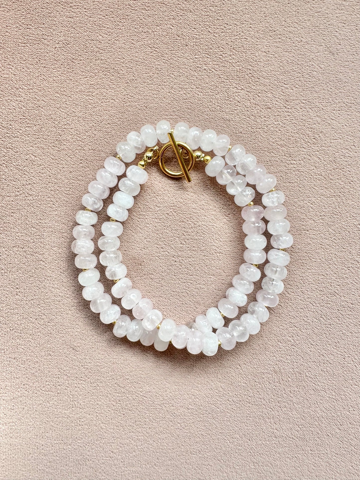 Rose Quartz Rondelle Blossom Necklace