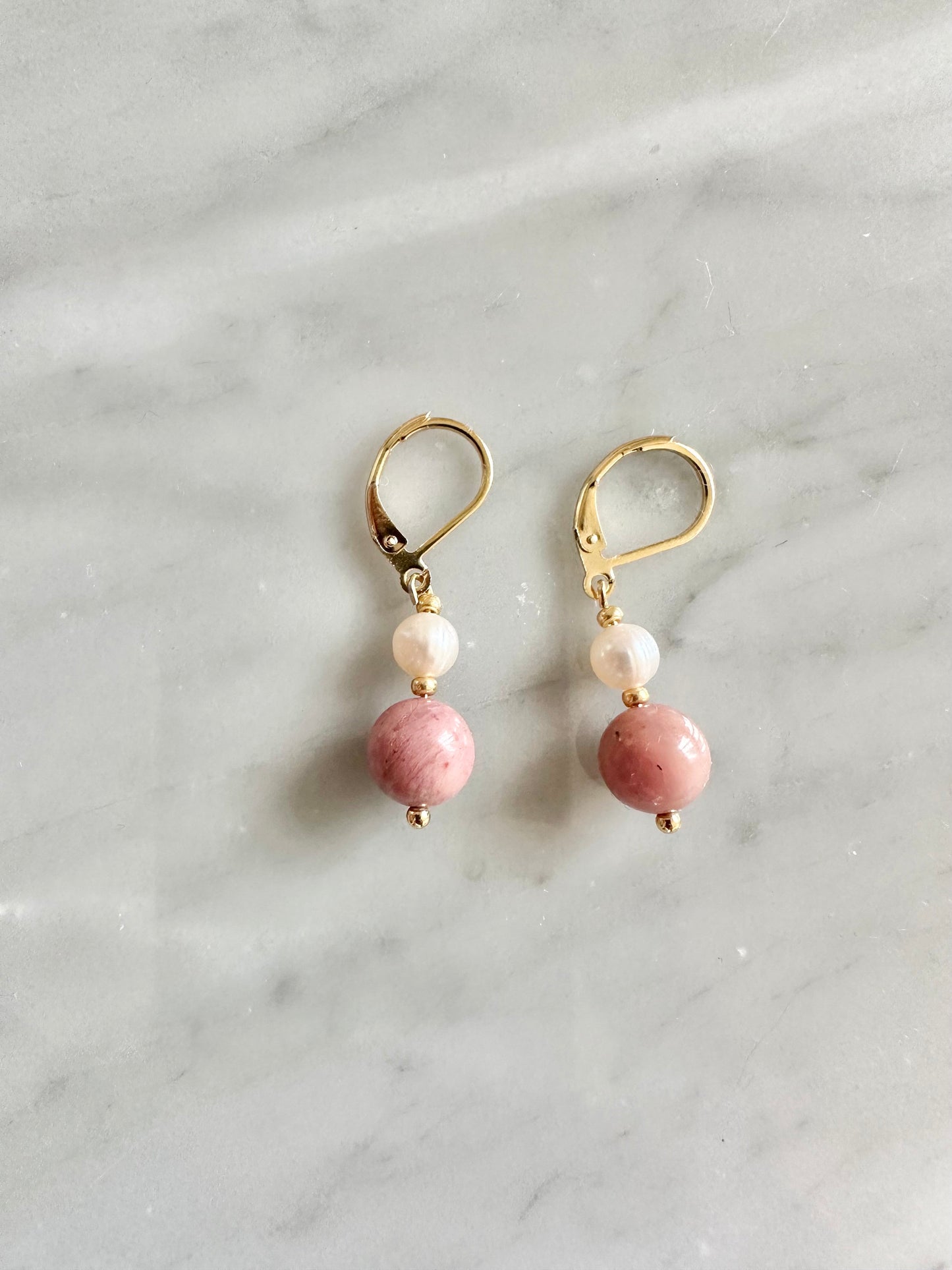 Pearl & Rhodonite Candy Earrings