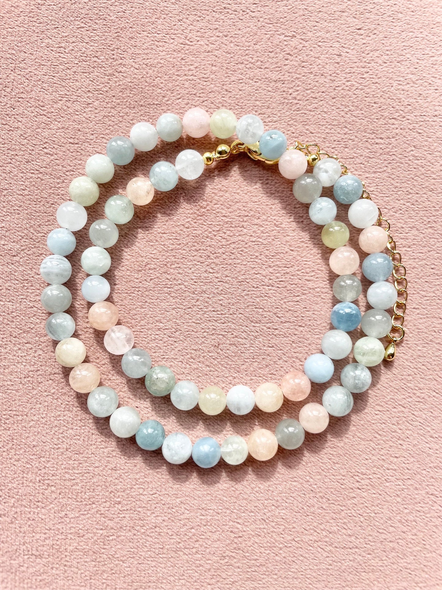 Morganite & Aquamarine Candy Necklace