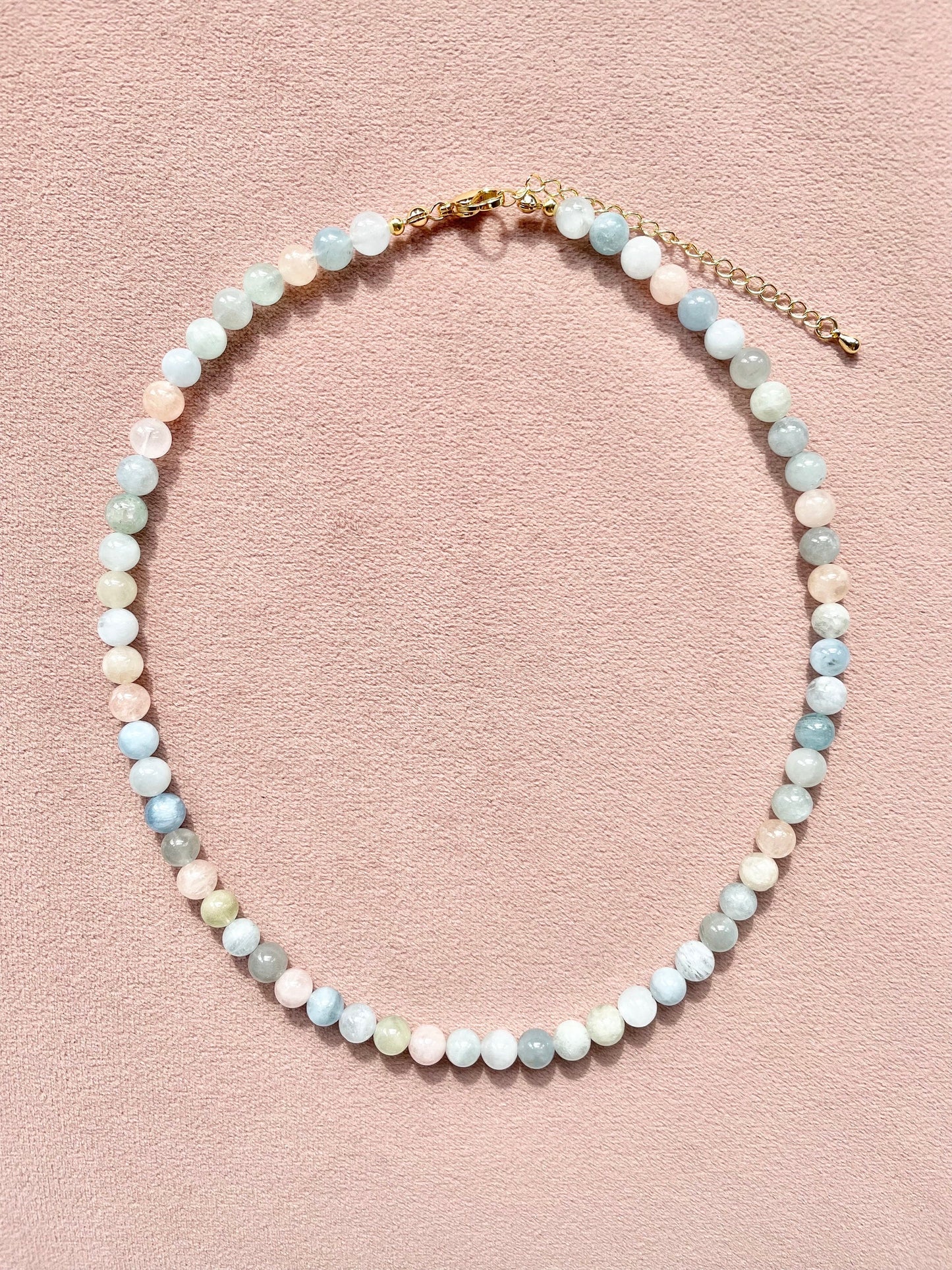 Morganite & Aquamarine Candy Necklace