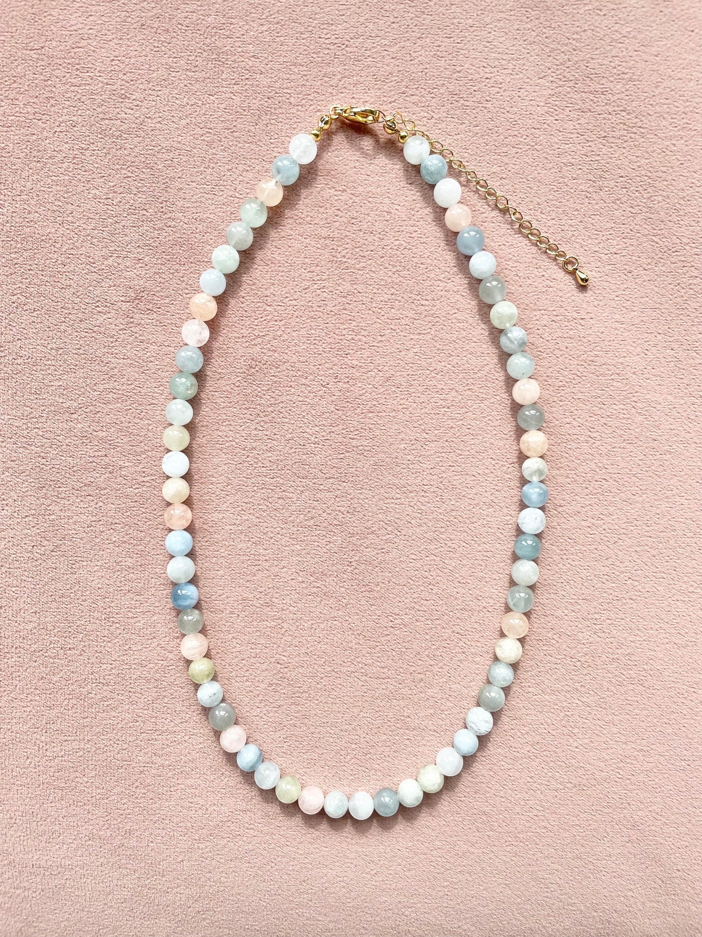 Morganite & Aquamarine Candy Necklace