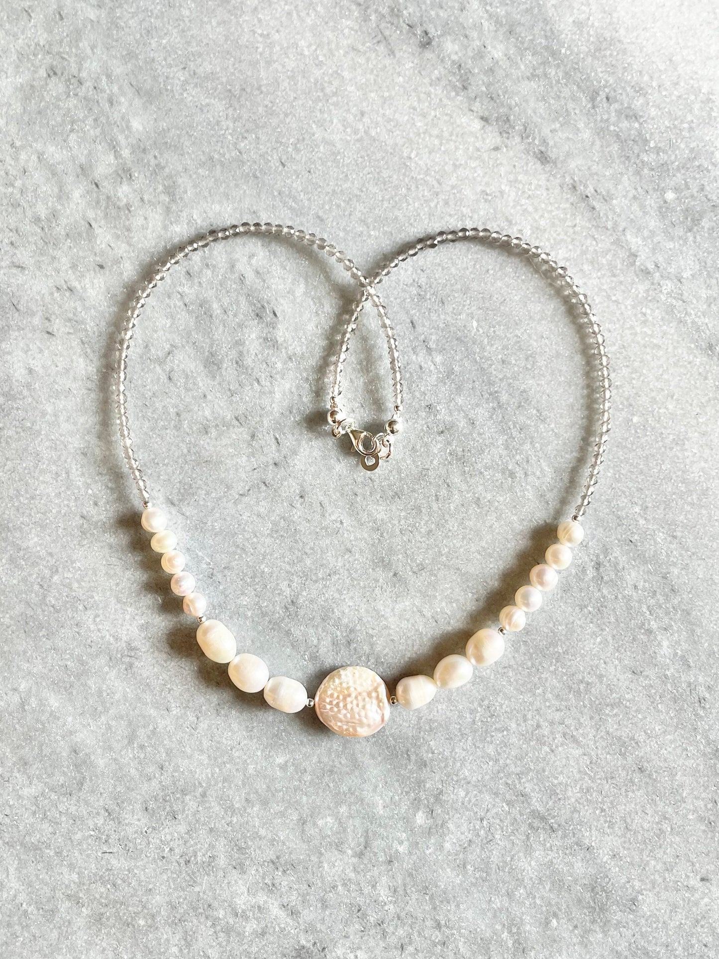 The White Queen Mixed Pearl Silver Necklace