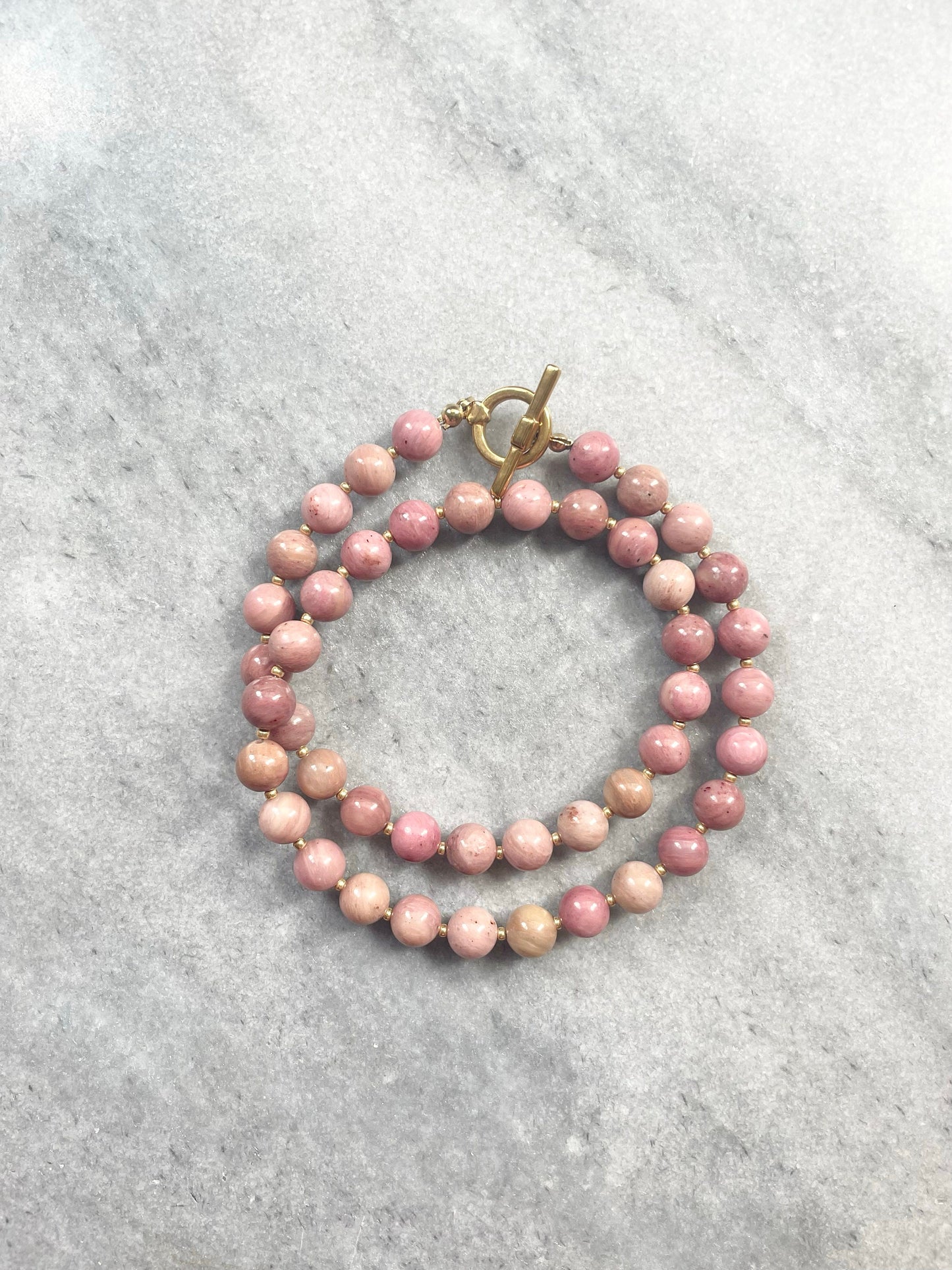 Pink Rhodonite Chunky Necklace