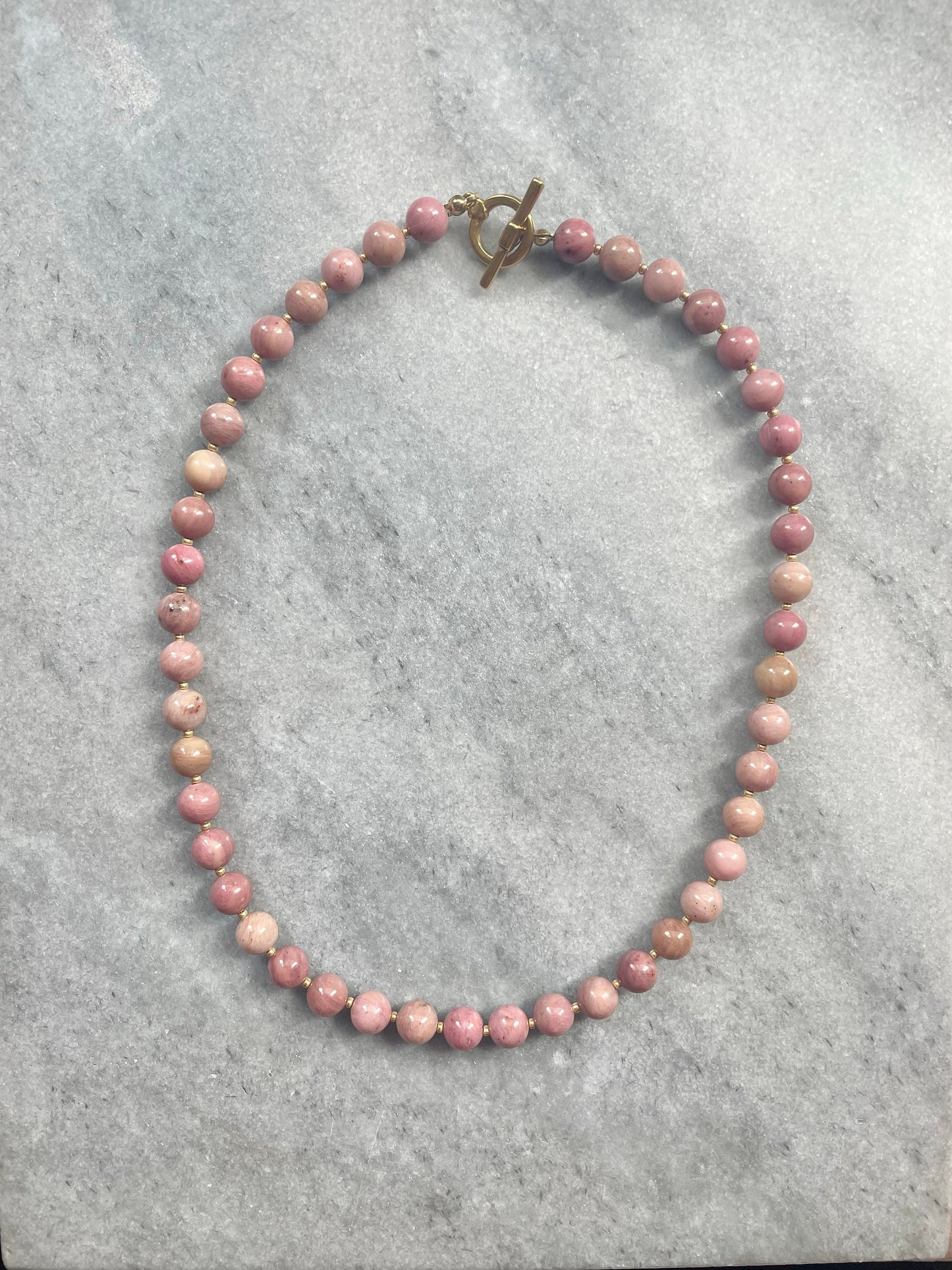 Pink Rhodonite Chunky Necklace