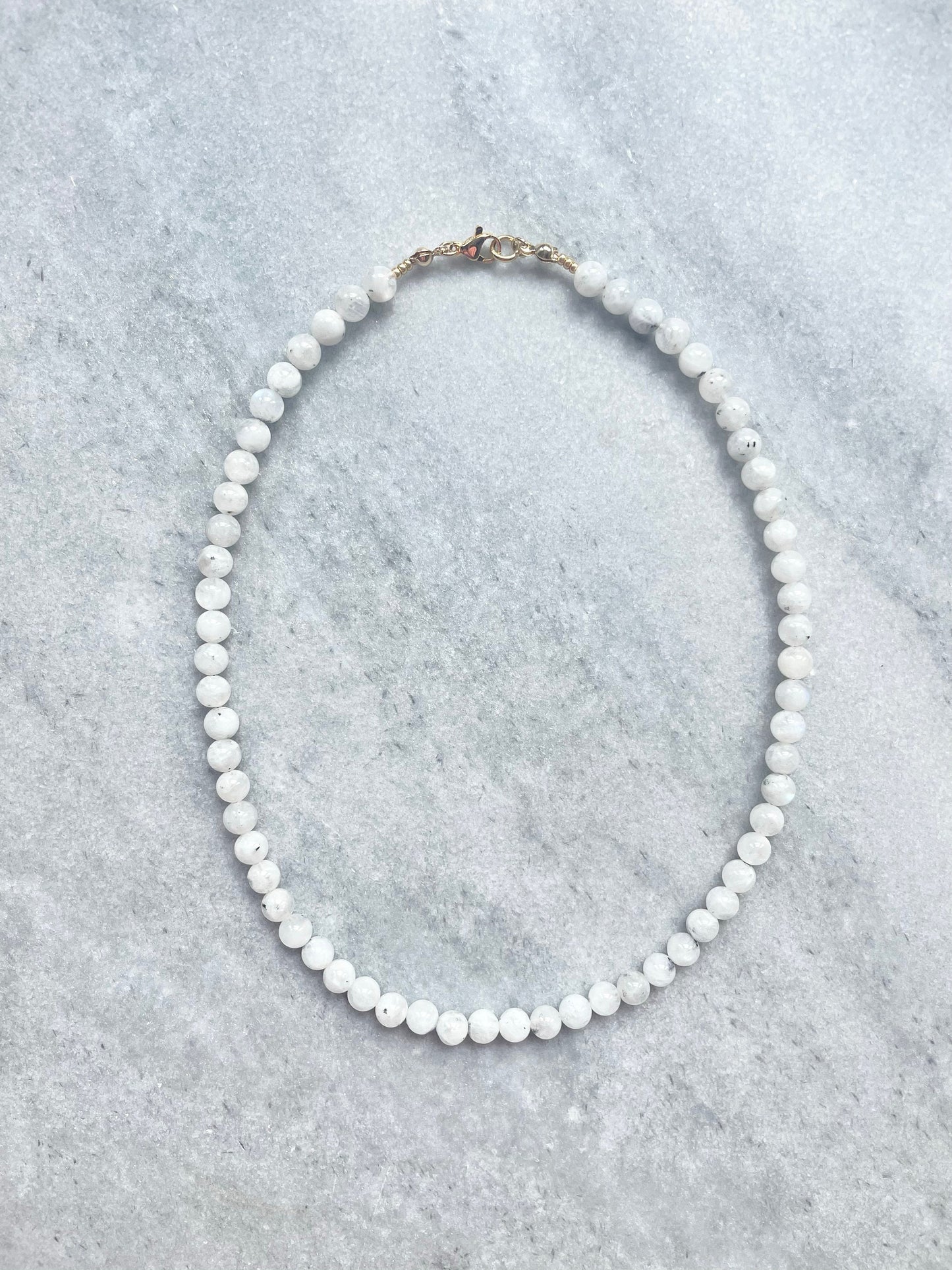 Moonstone Candy Beaded Necklace / Gold Vermeil