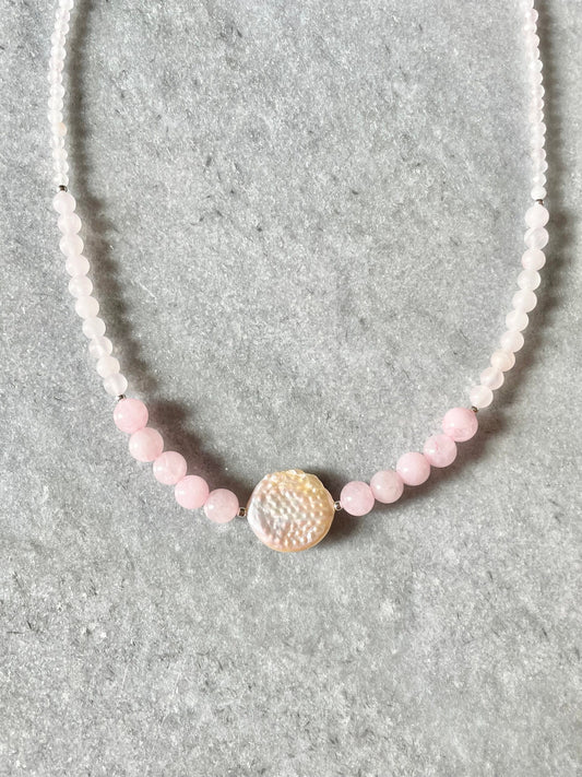 Rose Quartz & Pearl 'Dream' Necklace