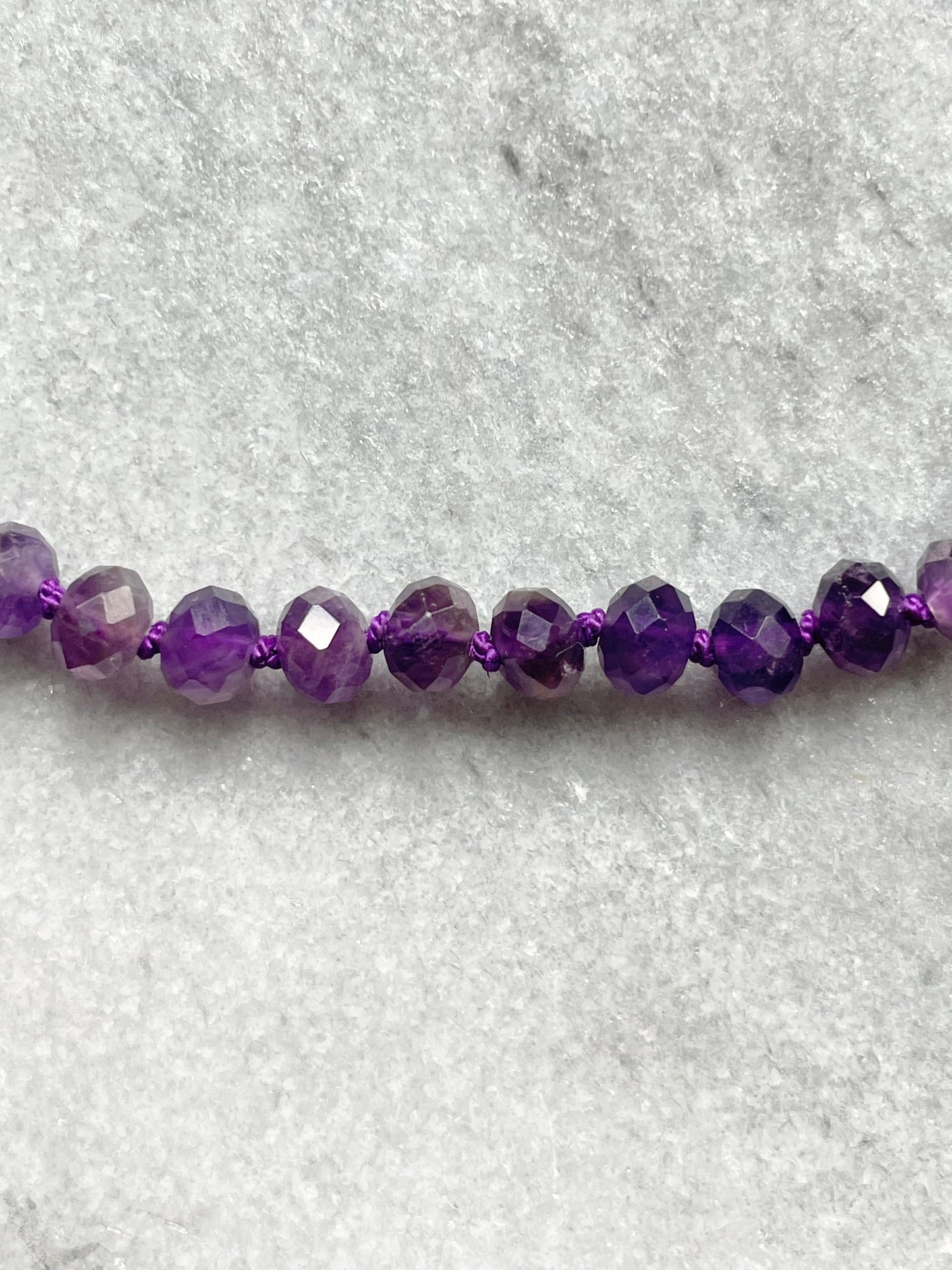 Amethyst Silk Knotted Protection Necklace