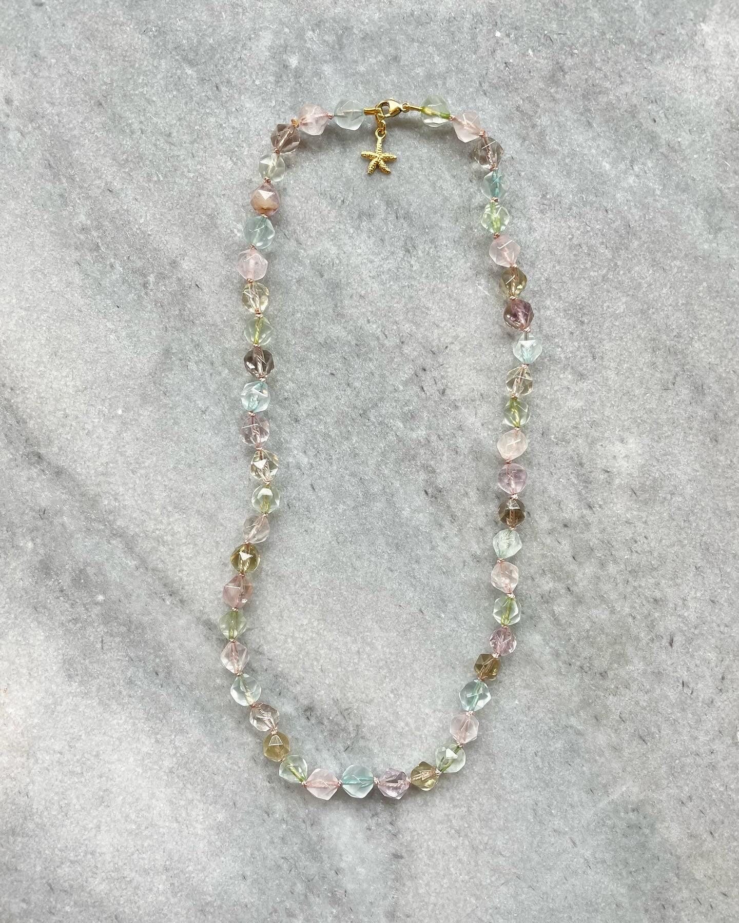 The Star Mixed Gemstone Silk Knotted Necklace