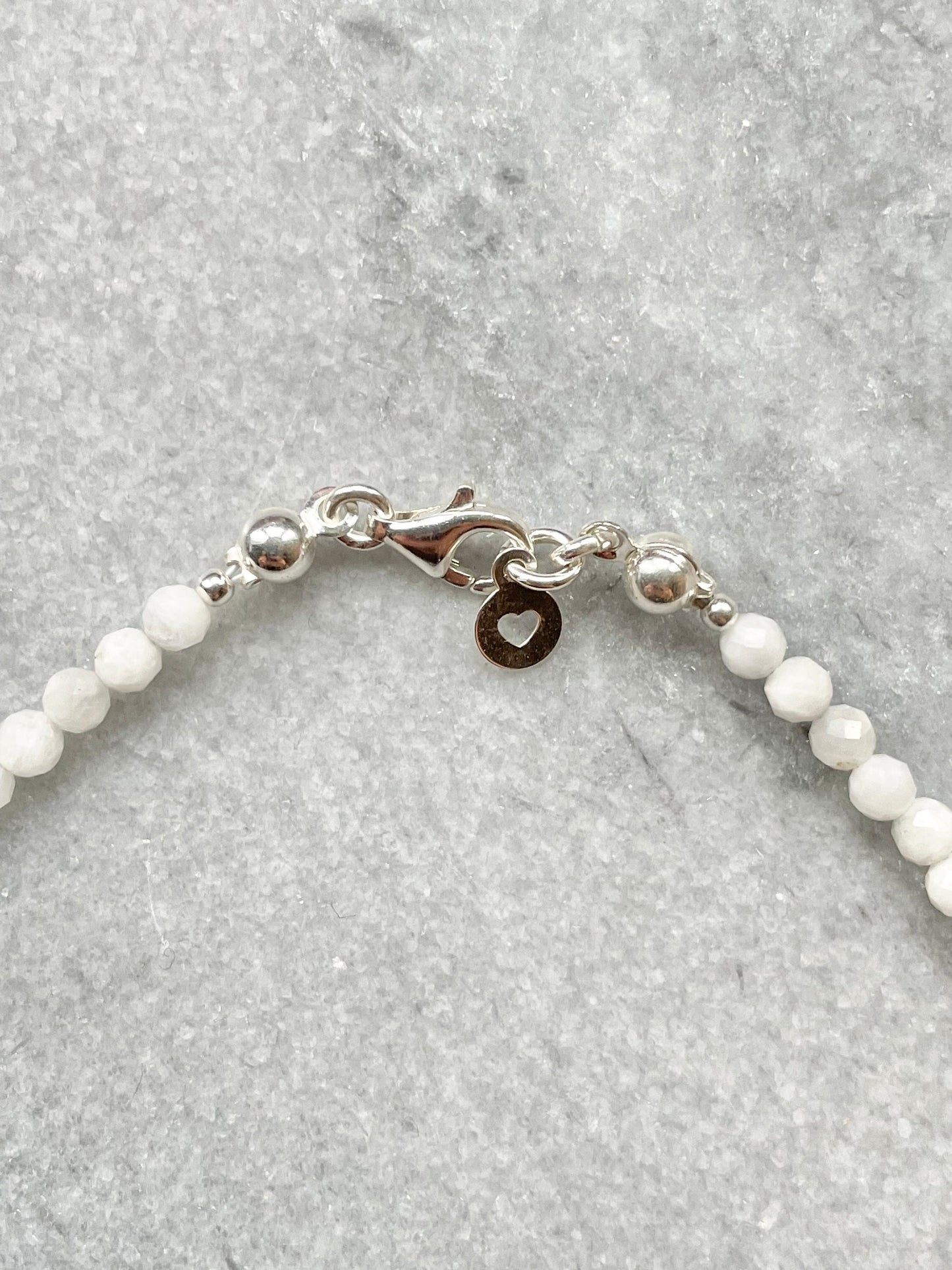 Dainty Moonstone & Freshwater Pearl Silver Necklace