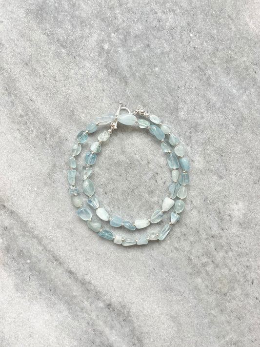 Aquamarine Cloud Beaded Necklace