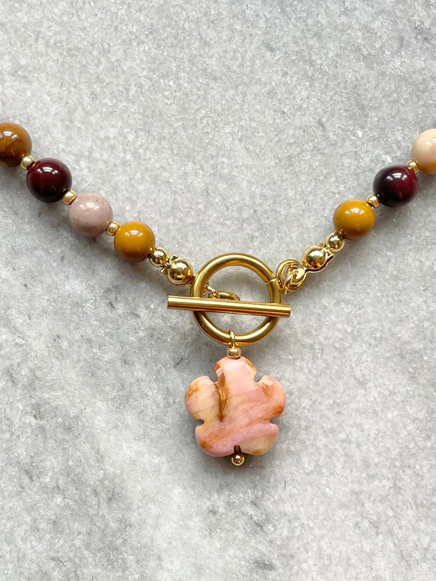 Mookaite Jasper Flower Power Boho Necklace