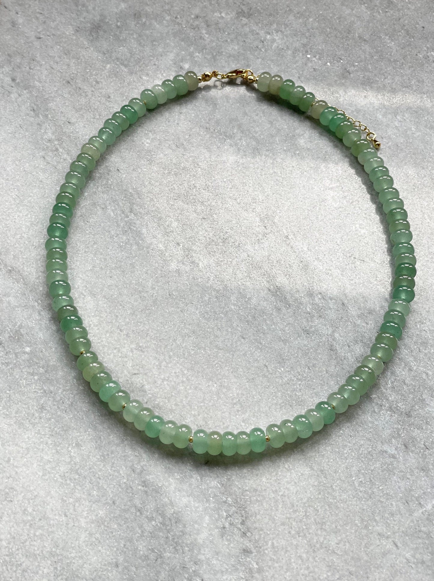 Forest Glow Green Aventurine Rondelle Necklace