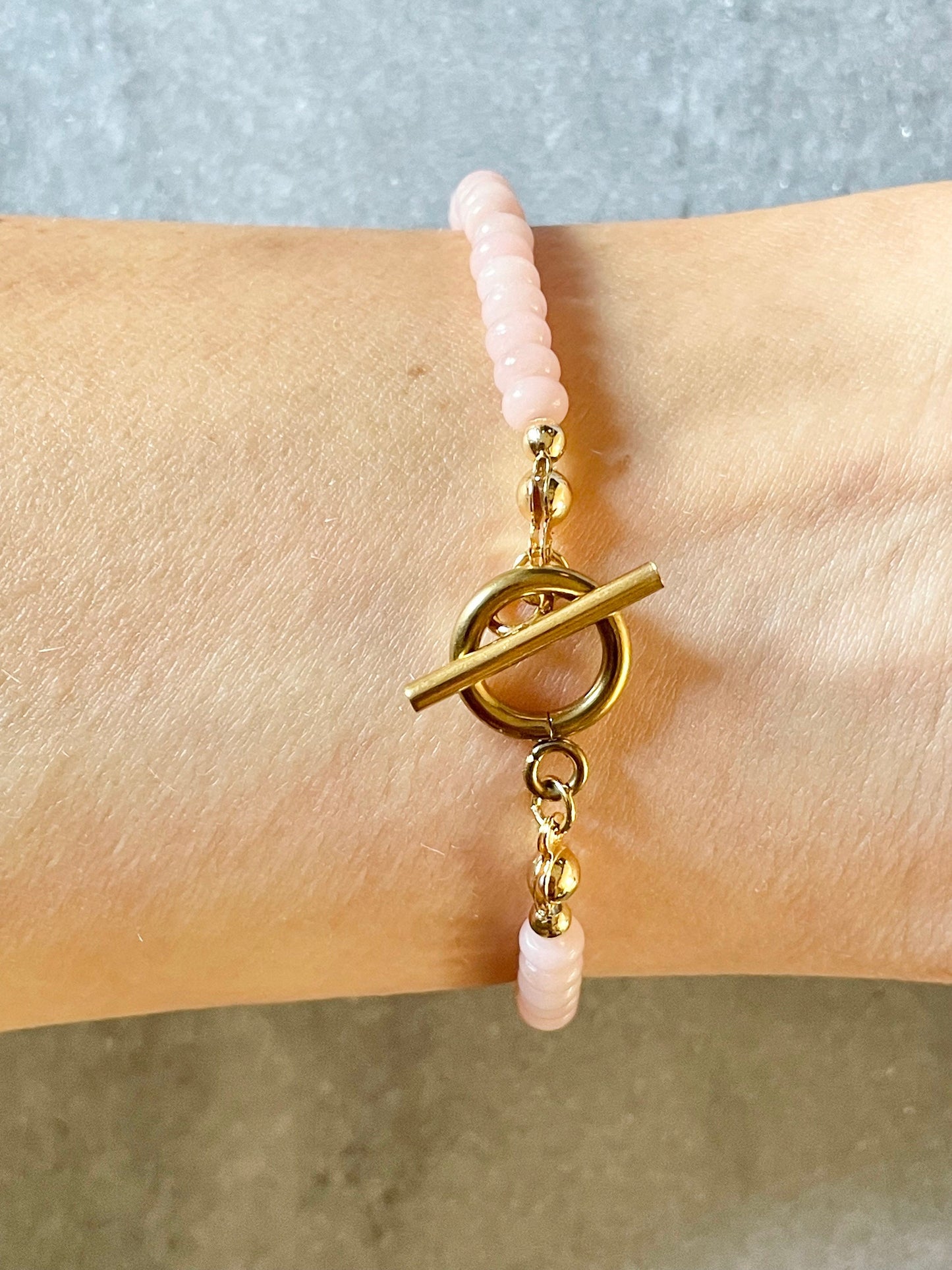 Pink Opal & Rose Quartz Love Bracelet