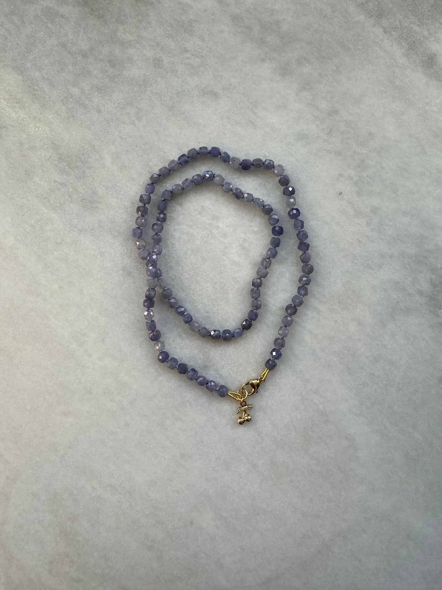 Tanzanite Silk Knotted Serenity Necklace