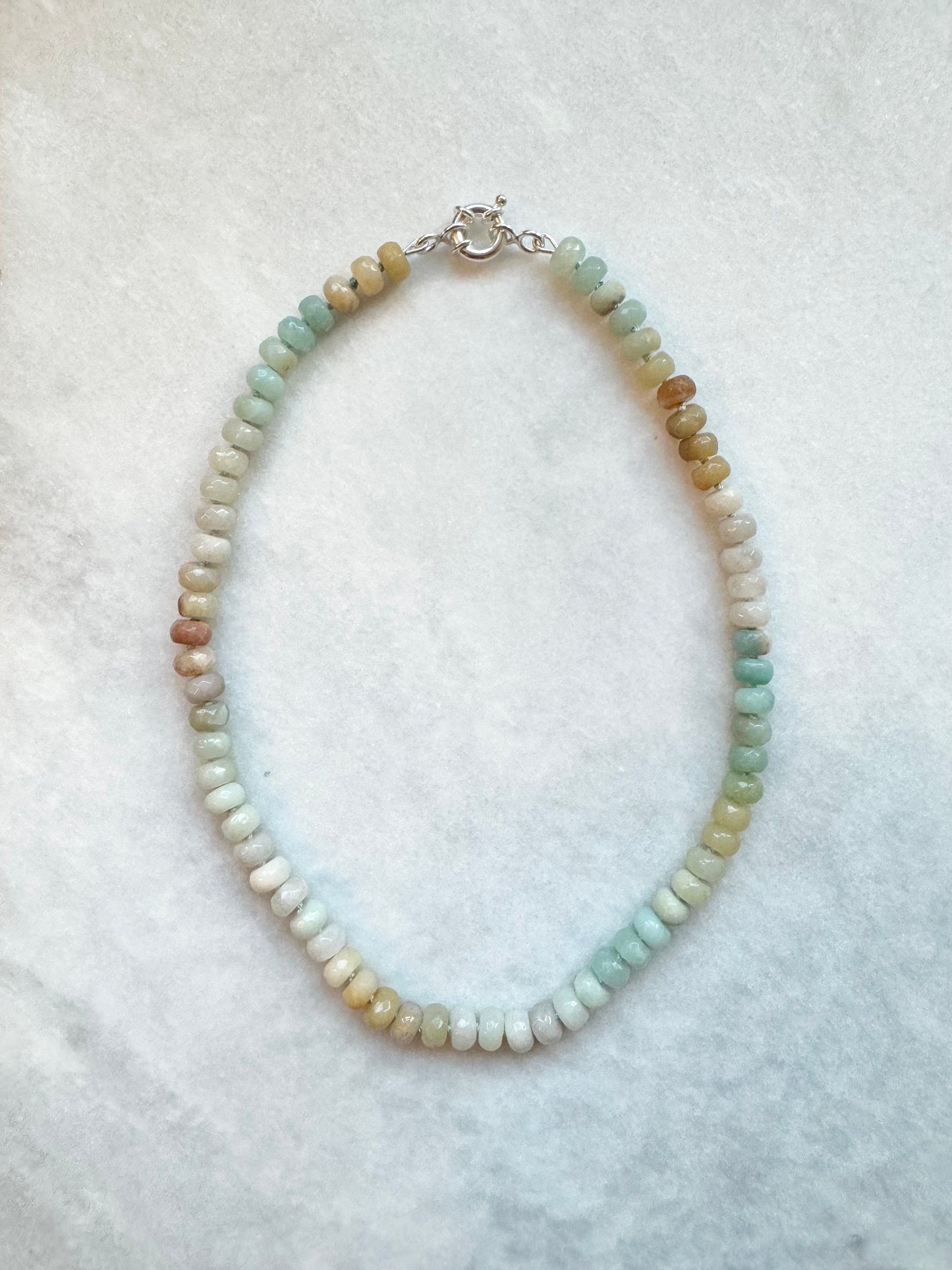 Flower Amazonite Hand Knotted Necklace