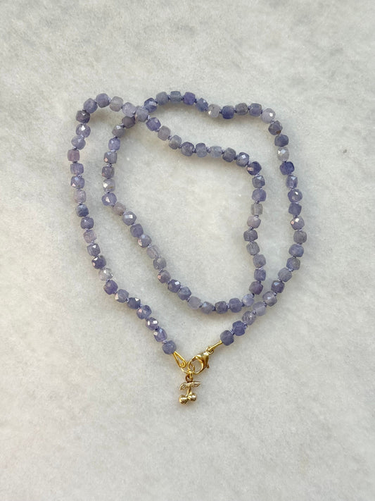 Tanzanite Silk Knotted Serenity Necklace