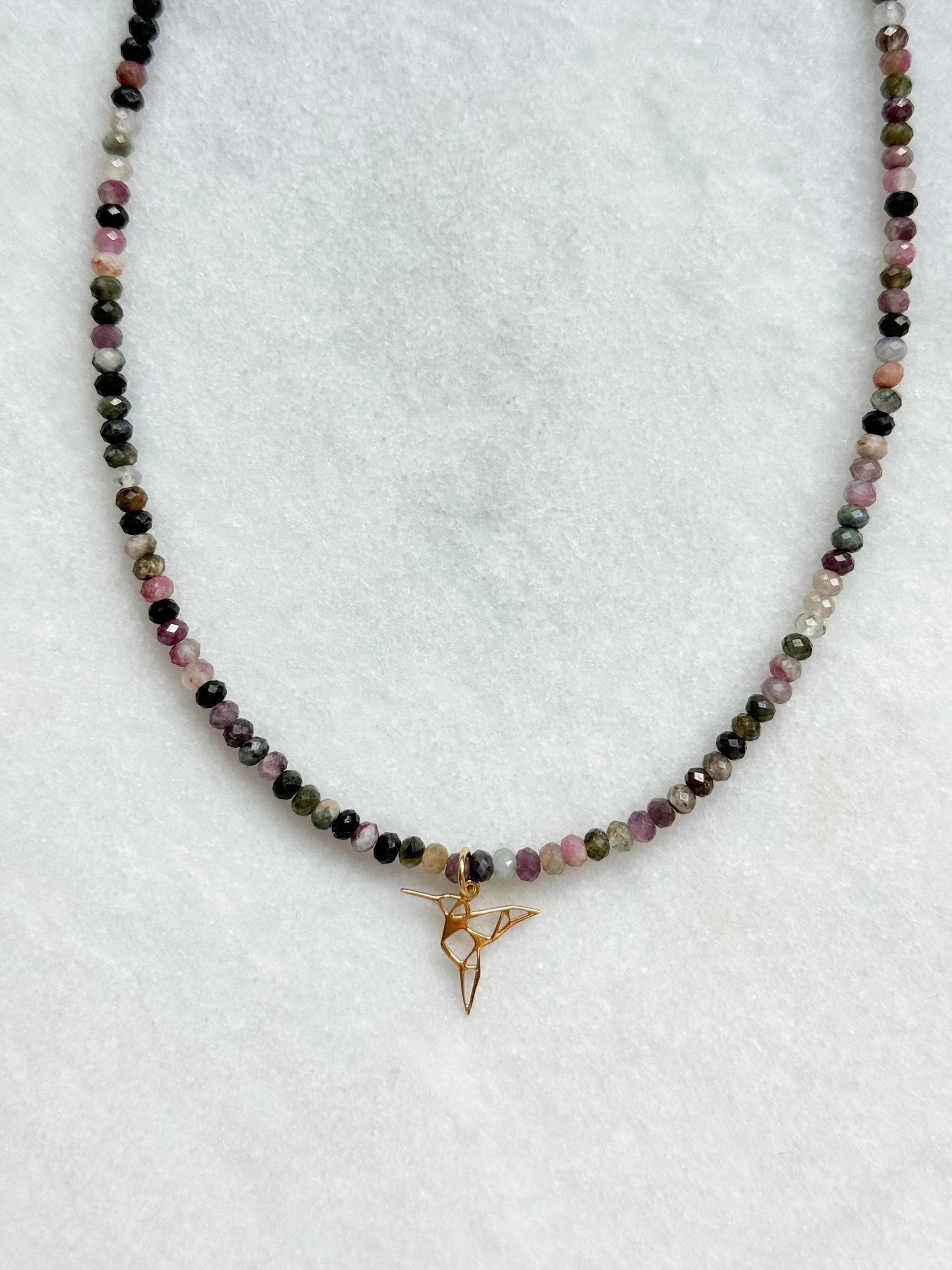 Harmony Tourmaline Beaded Necklace / Gold Vermeil