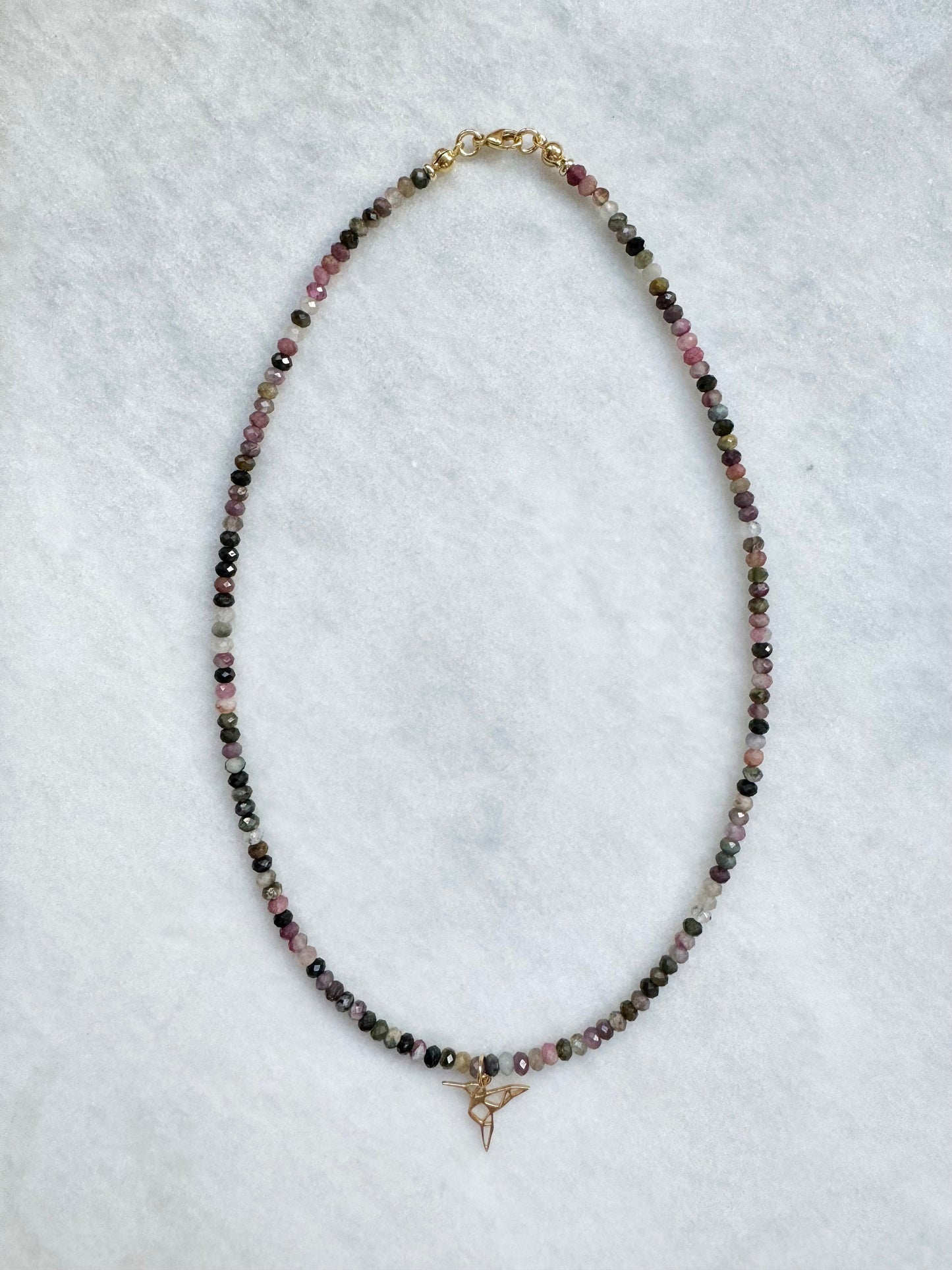 Harmony Tourmaline Beaded Necklace / Gold Vermeil
